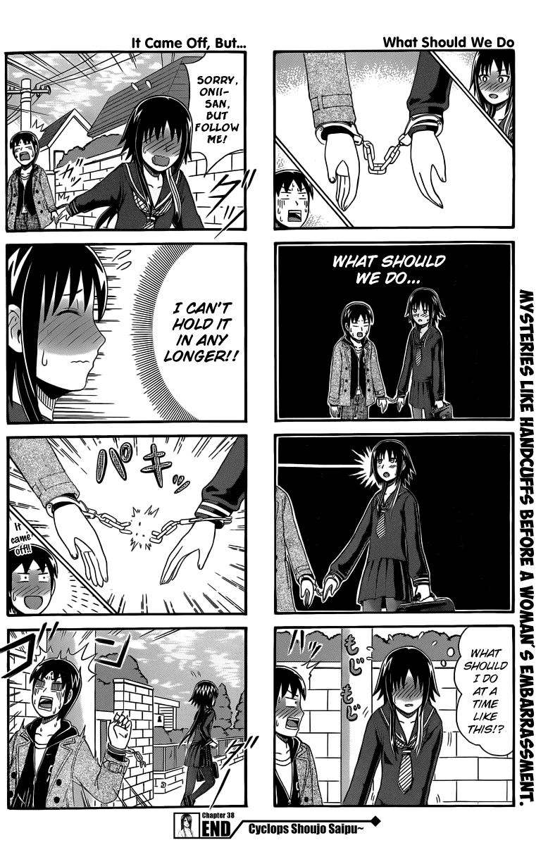 Cyclops Shoujo Saipu~ Chapter 38 page 4 - Chapter 38: Shackled