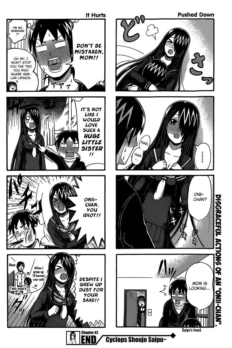 Cyclops Shoujo Saipu~ Chapter 42 page 4 - Chapter 42: Brother's Feelings