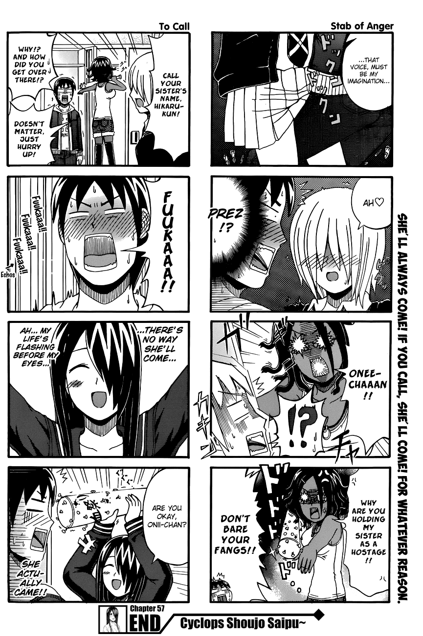 Cyclops Shoujo Saipu~ Chapter 57 page 4 - Chapter 57: Meduko