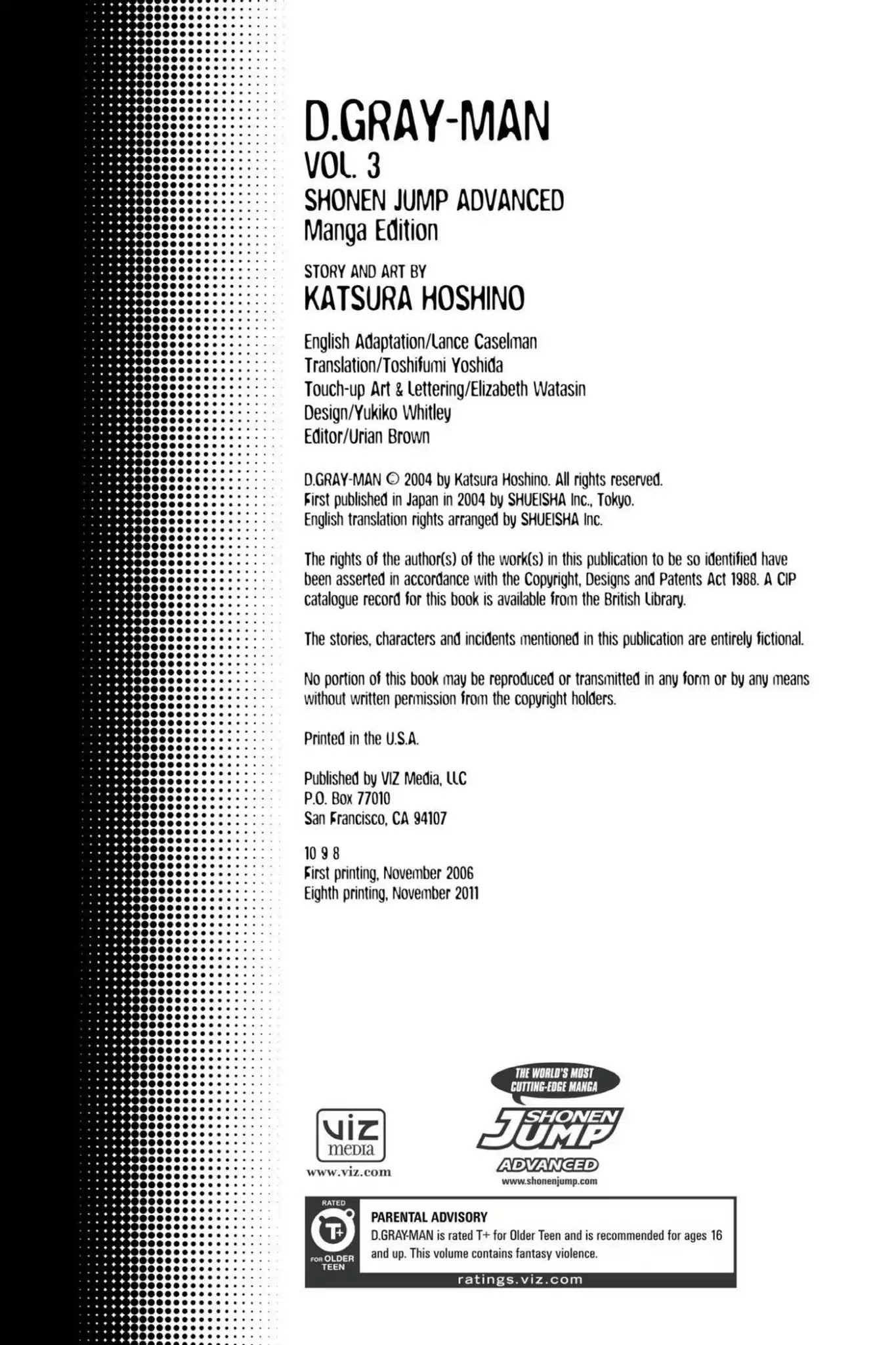 D.Gray-man Chapter 17 page 3 - Chapter 17: Vol.3 The 17th Night: The Black Order Annihilation Incident