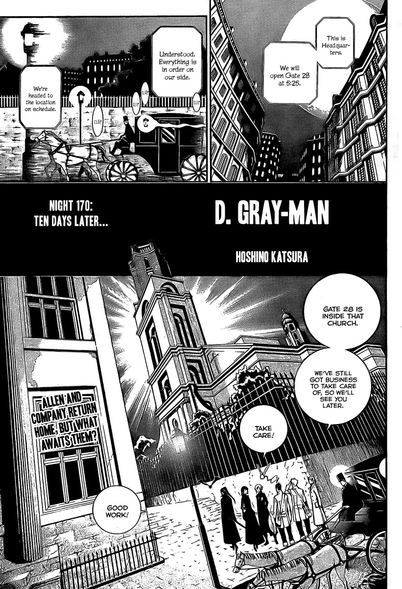 D.Gray-man Chapter 170 page 1 - Chapter 170: The 170th Night: 10 Days Later...
