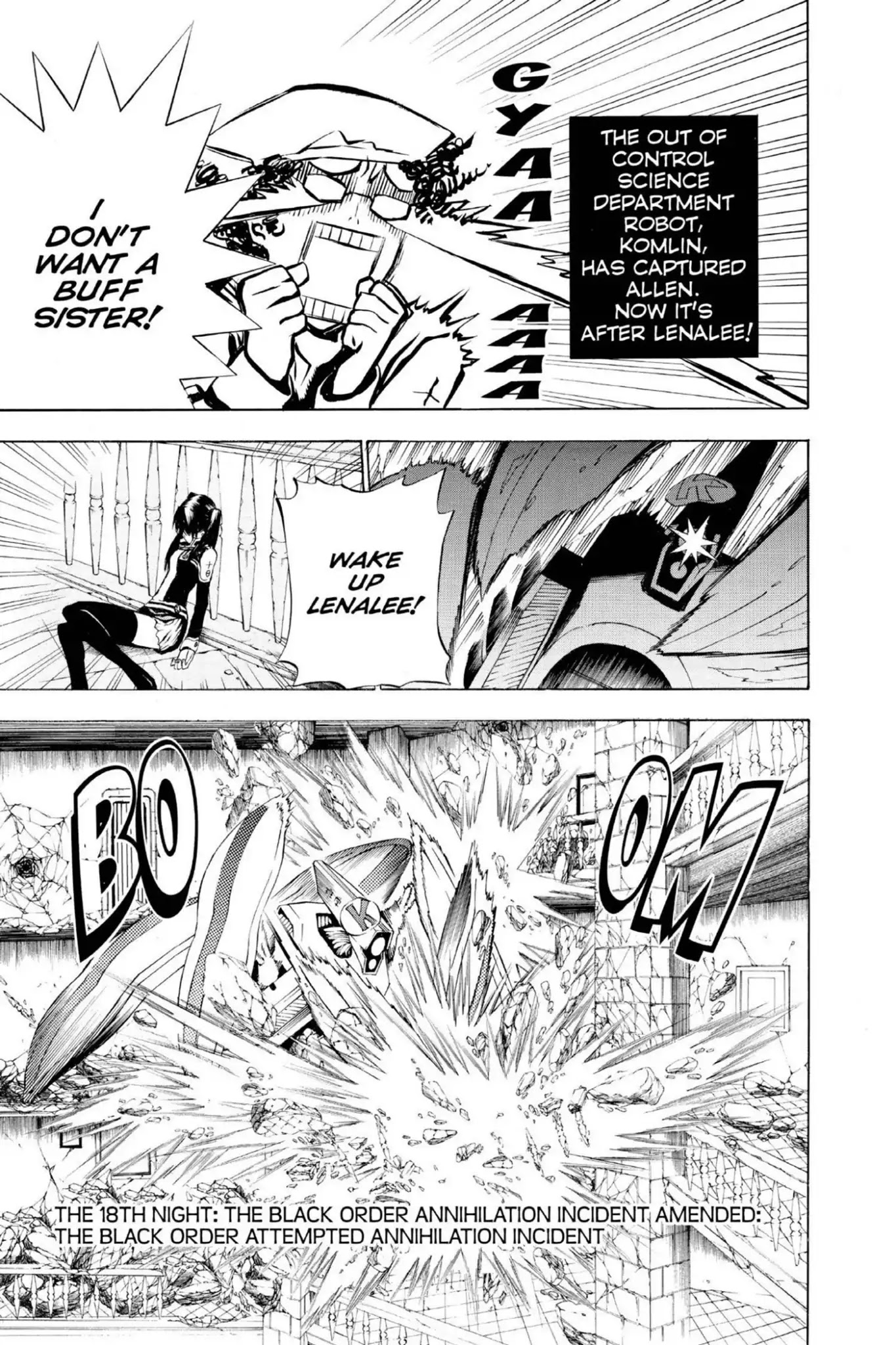 D.Gray-man Chapter 18 page 1 - Chapter 18: Vol.3 The 18th Night: The Black Order Annihilation Incident Amended: The Black Order Attempted Annihilation Incident