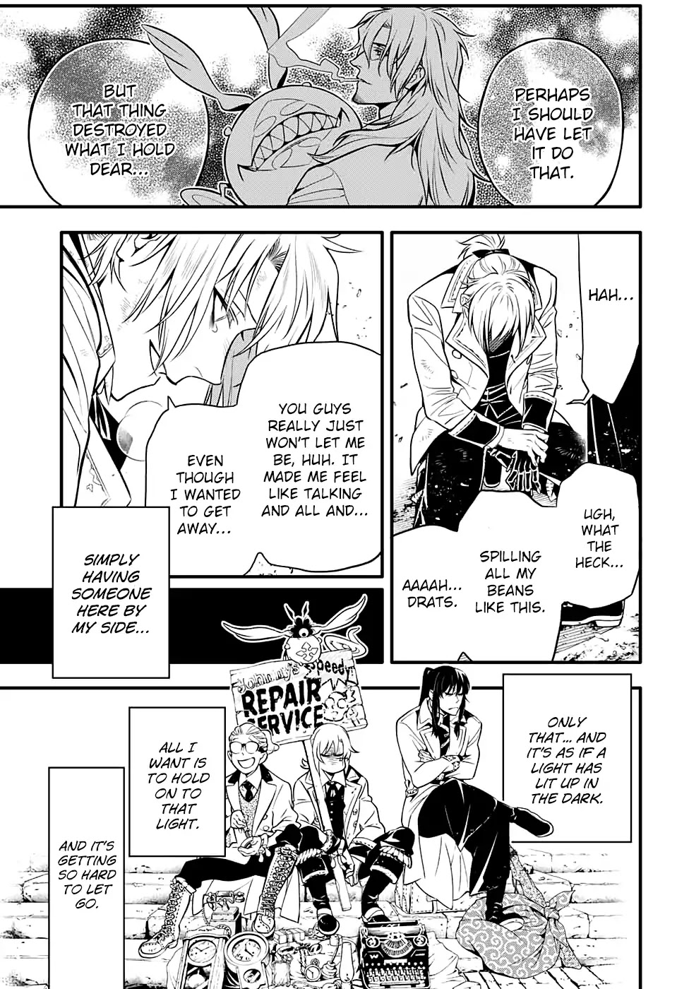 D.Gray-man Chapter 230 page 25 - Chapter 230: Saying Goodbye to A.W - Tear Tracks in the Flickering Light