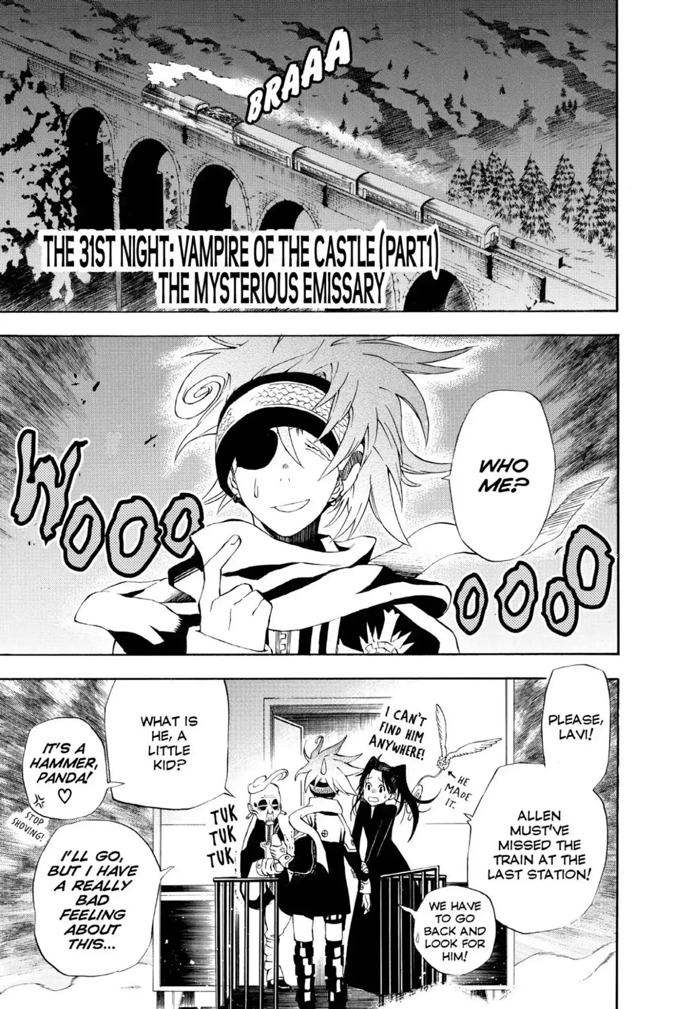 D.Gray-man Chapter 31 page 1 - Chapter 31: Vol.4 The 31st Night: Vampire of the Castle (1) - The Mysterious Emissary -