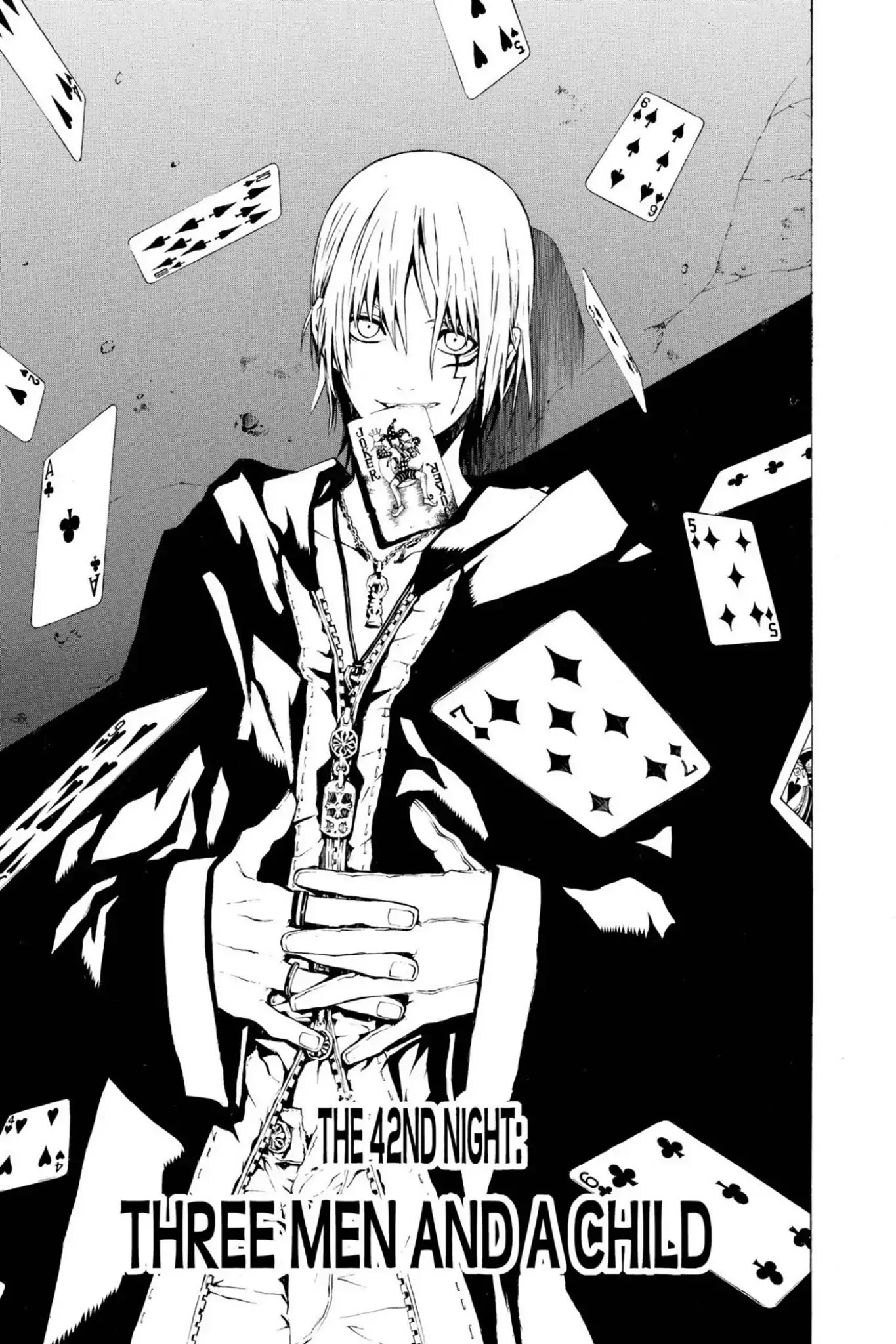 D.Gray-man Chapter 42 page 1 - Chapter 42: Vol.5 The 42nd Night: Three Men and a Child