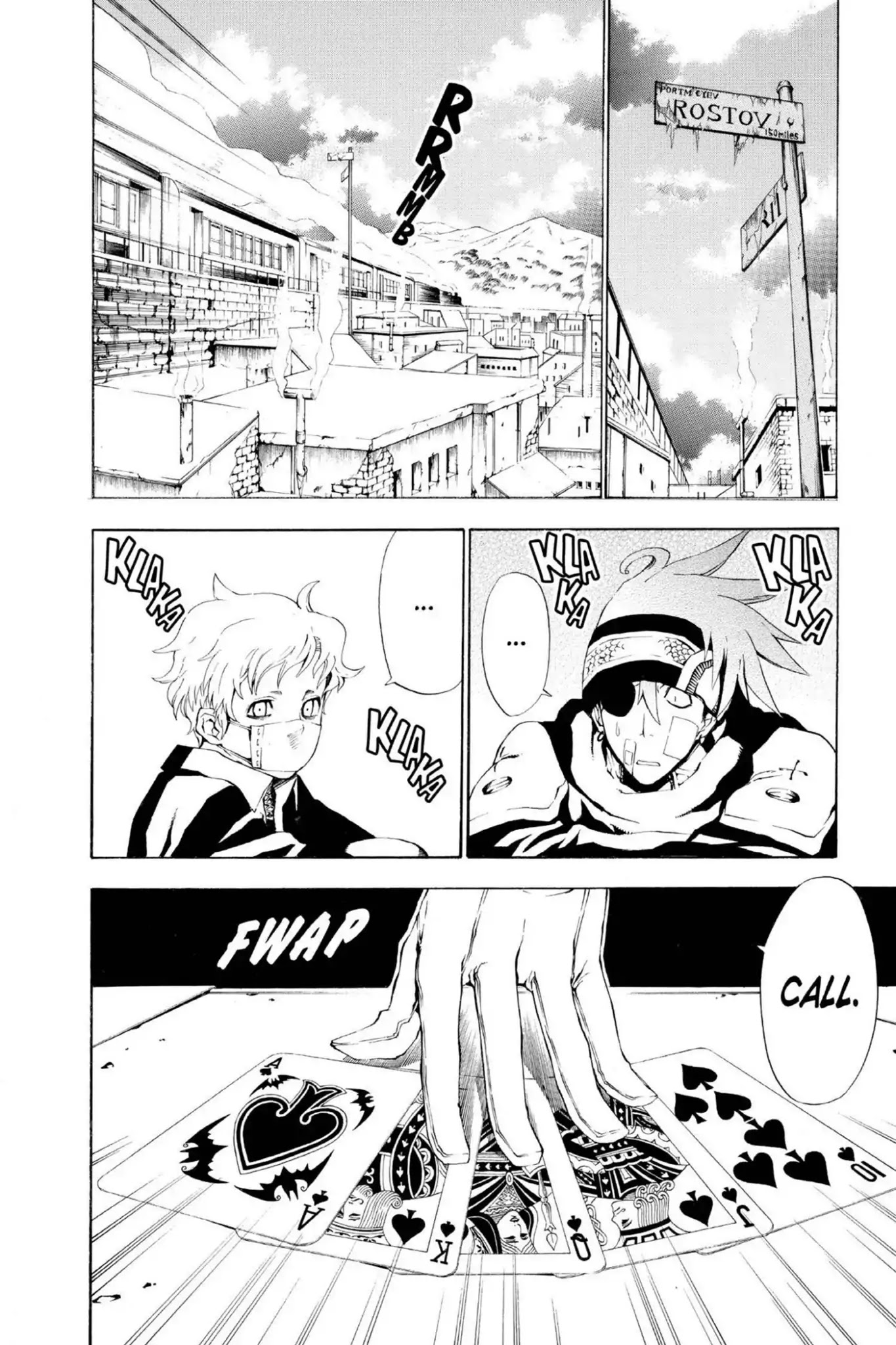 D.Gray-man Chapter 42 page 2 - Chapter 42: Vol.5 The 42nd Night: Three Men and a Child