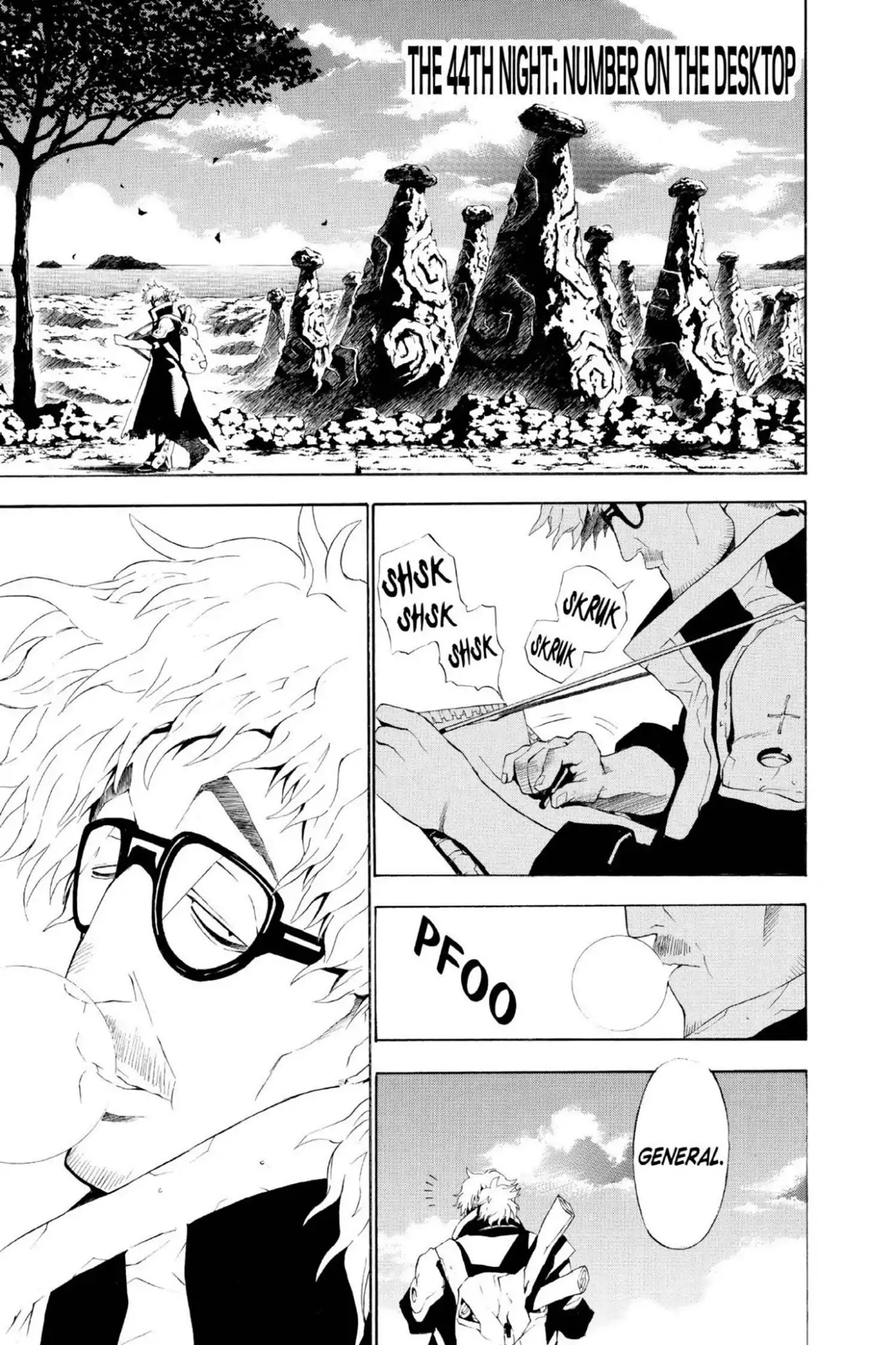 D.Gray-man Chapter 44 page 1 - Chapter 44: Vol.5 The 44th Night: Number on the Desktop