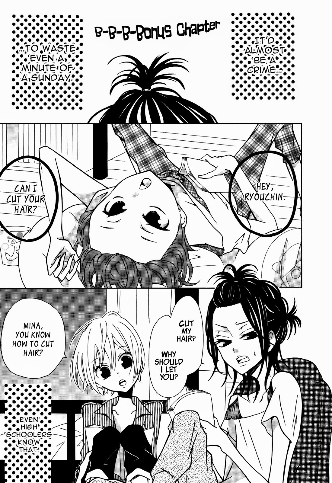 Dadadadan. Chapter 4.5 page 2 - Chapter 4.5: We're So Bored We Could Die! Let's Fix That Messy Do!!
