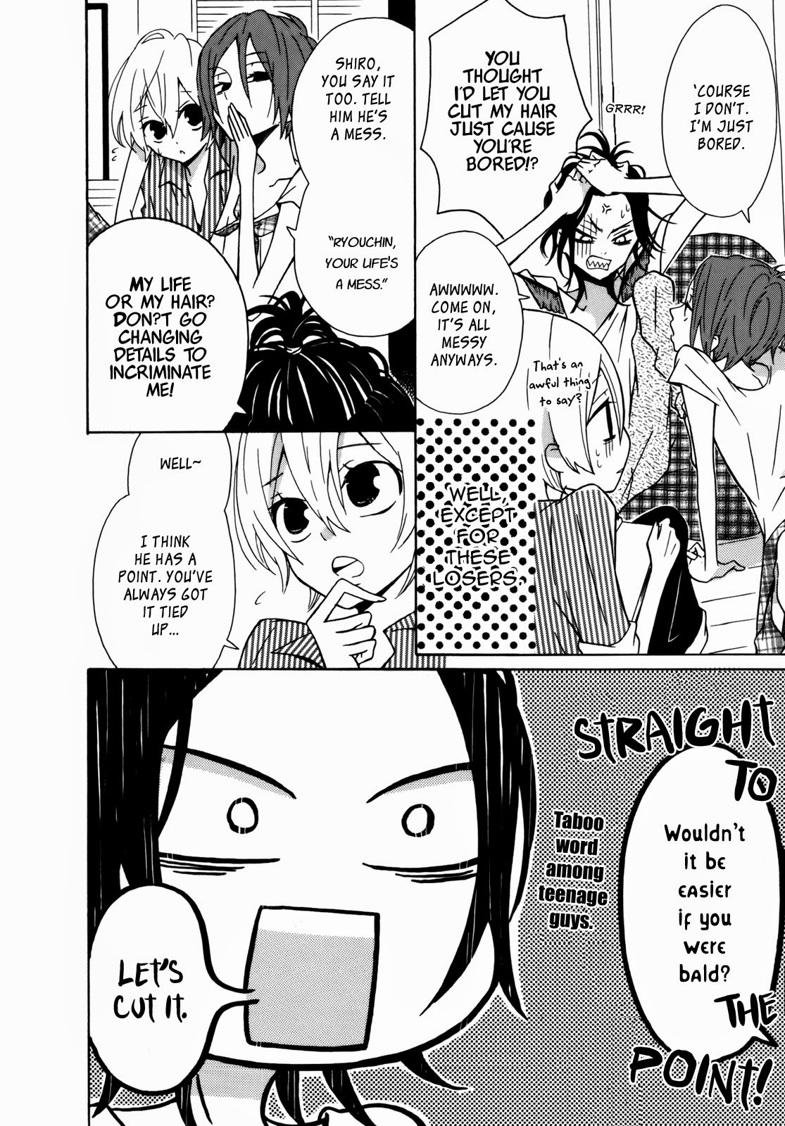 Dadadadan. Chapter 4.5 page 3 - Chapter 4.5: We're So Bored We Could Die! Let's Fix That Messy Do!!