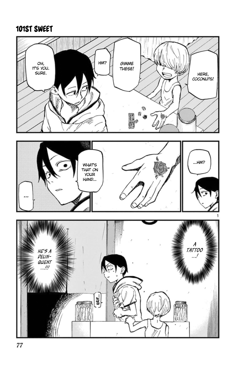 Dagashi Kashi Chapter 101 page 1 - Chapter 101 : Tattoo Stickers