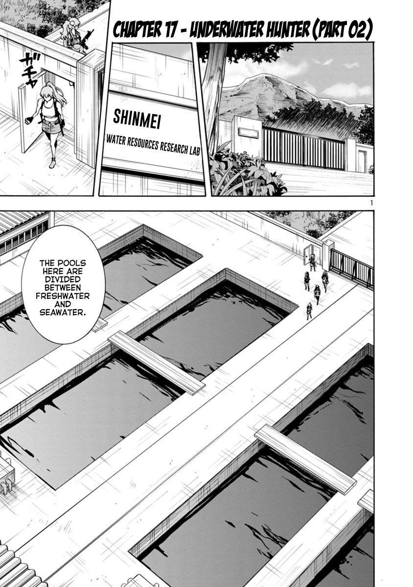 Dai Kyochuu Rettou Chapter 17.2 page 1 - Chapter 17.2: Underwater Hunter (Part 02)