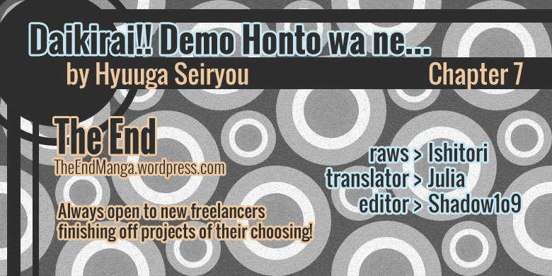 Daikirai!! Demo Honto wa ne... Chapter 7 page 1 - Chapter 7: First Love Learned