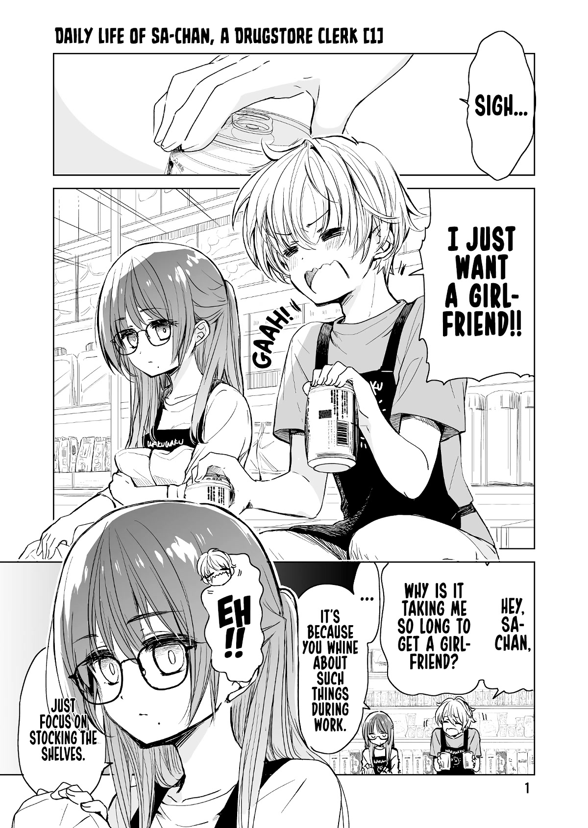 Daily Life of Sa-chan, a Drugstore Clerk Chapter 1 page 1 - Chapter 1