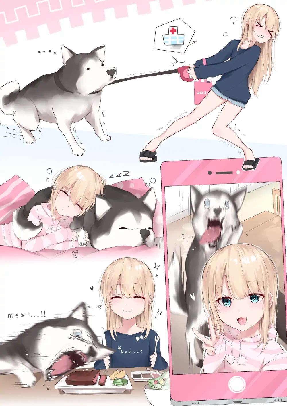 Damn Vampire-Chan Chapter 3.5 page 1 - Chapter 3.5: Blond Girl With Her Husky