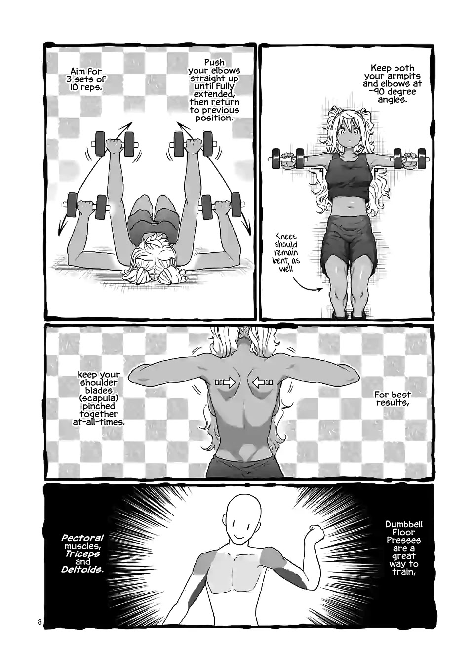 Danberu nan kiro moteru? Chapter 125 page 9 - Chapter 125: Dumbbell Floor Press