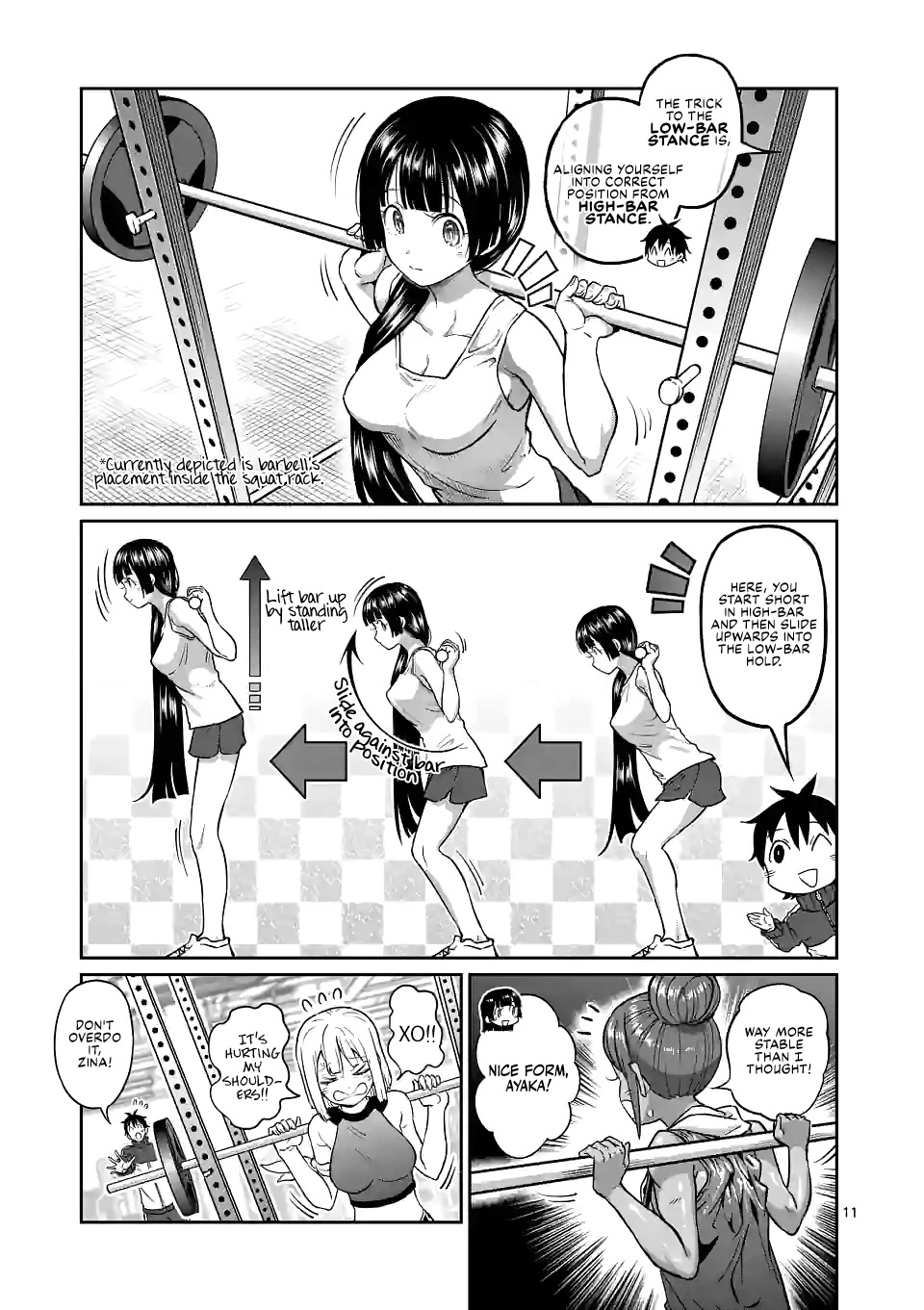 Danberu nan kiro moteru? Chapter 158 page 12 - Chapter 158: Low Bar Squat
