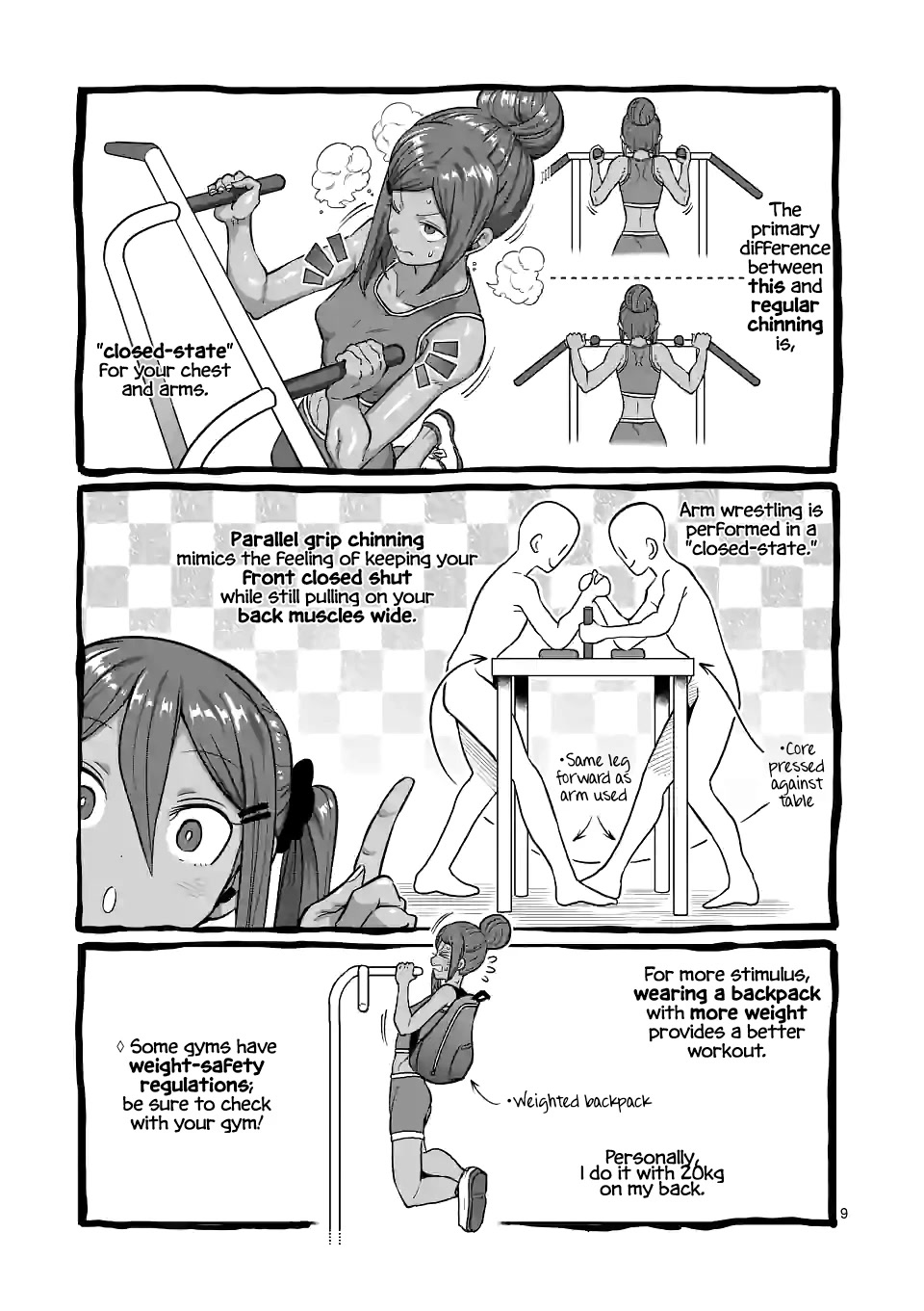 Danberu nan kiro moteru? Chapter 167 page 10 - Chapter 167: Parallel Grip Chinning
