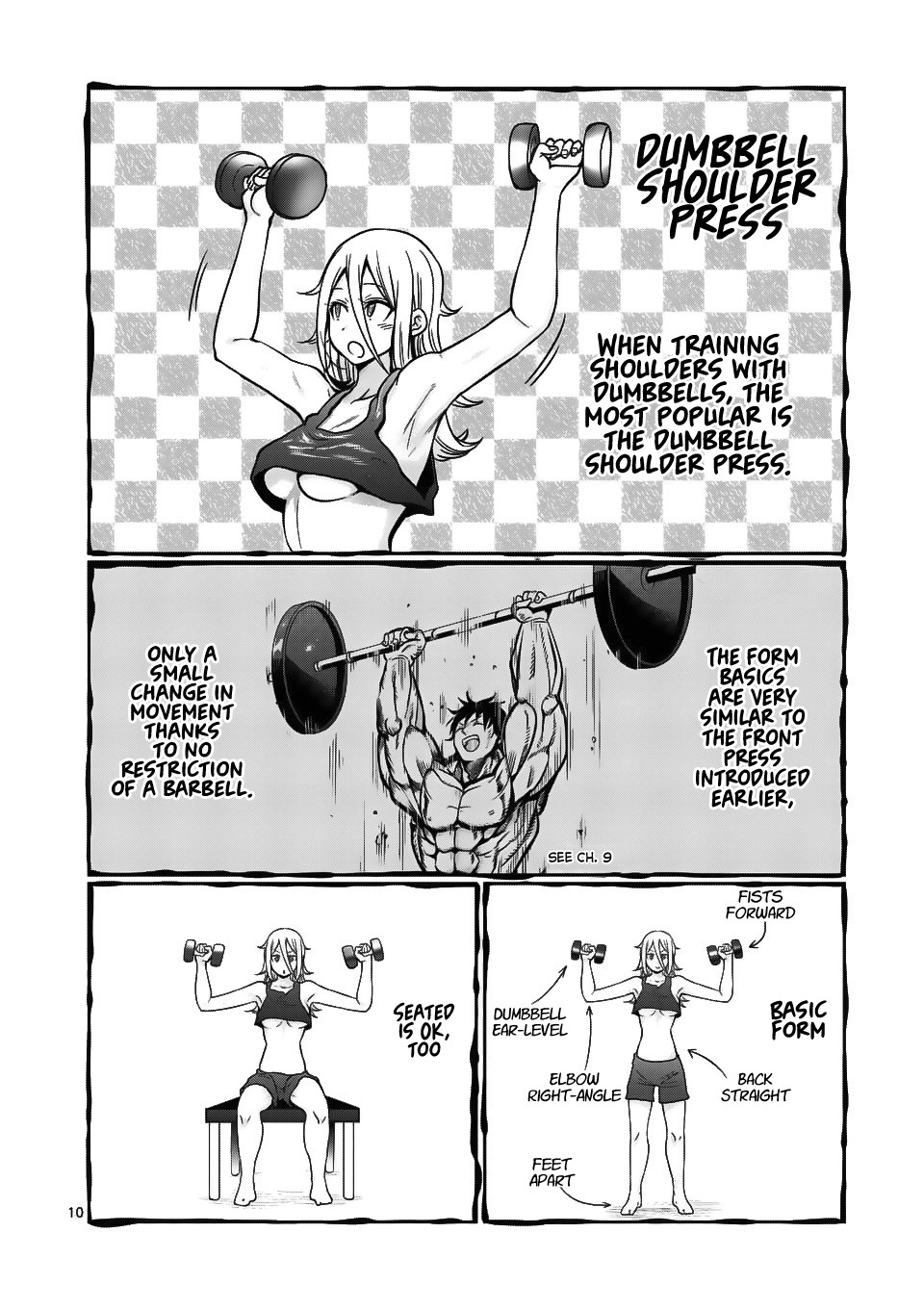 Danberu nan kiro moteru? Chapter 68 page 11 - Chapter 68: Dumbbell Shoulder Press