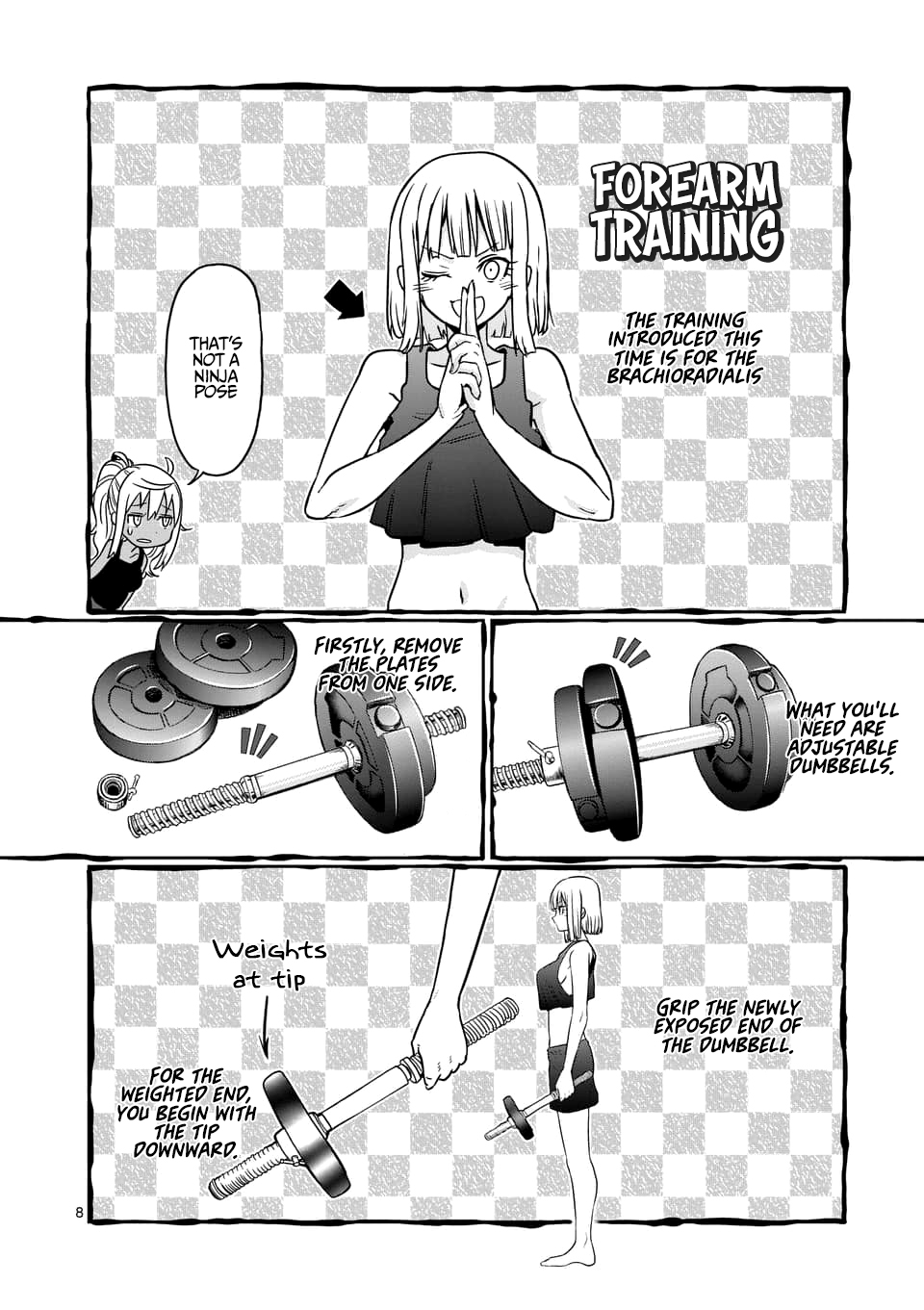 Danberu nan kiro moteru? Chapter 76 page 9 - Chapter 76: Forearm Training