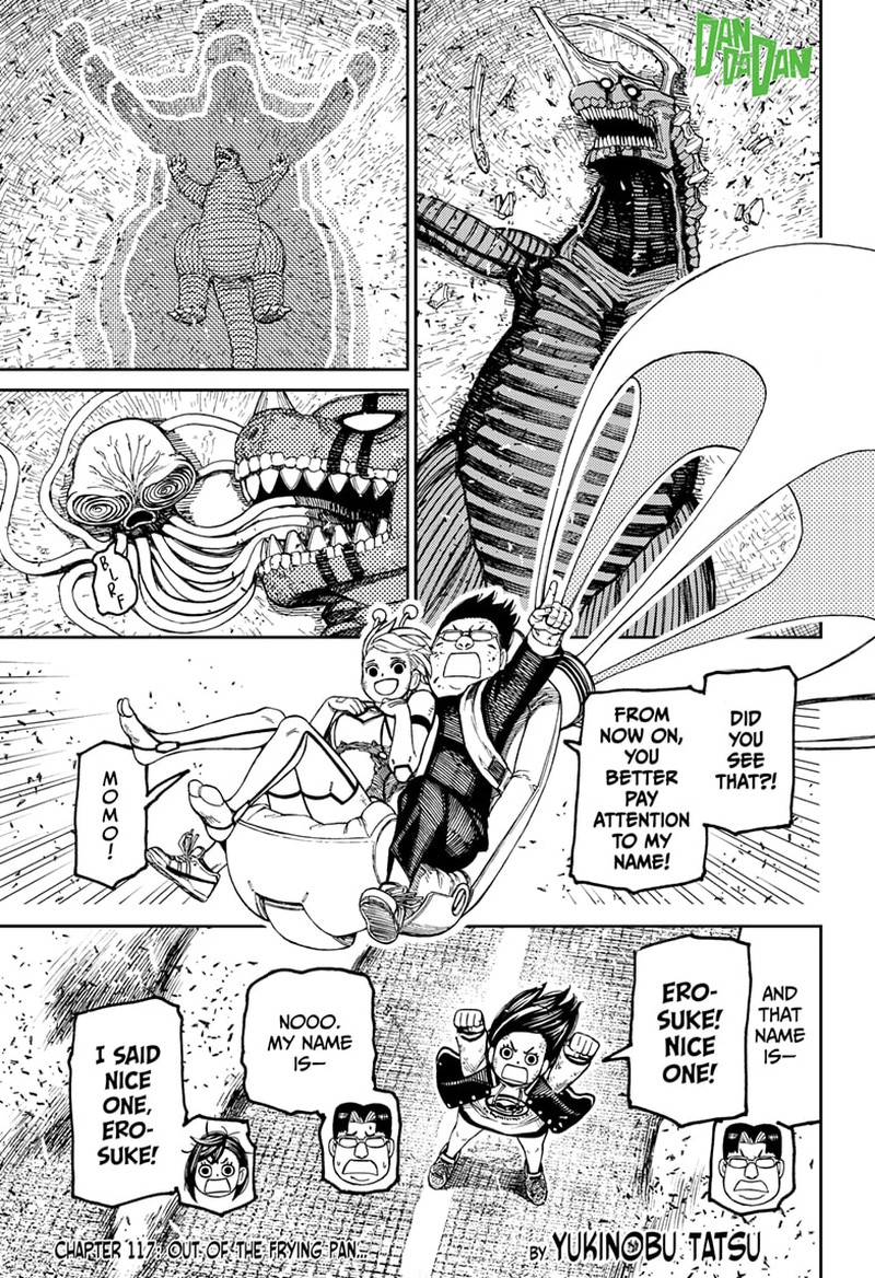 Dandadan Chapter 117 page 1 - Chapter 117: Out of the Frying Pan