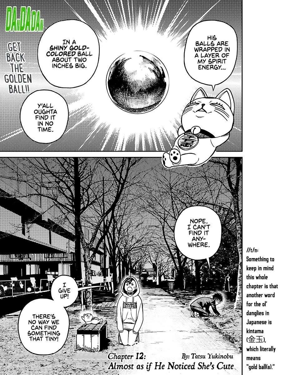 Dandadan Chapter 12 page 1 - Chapter 12: Seems He Finally Realized She's Cute