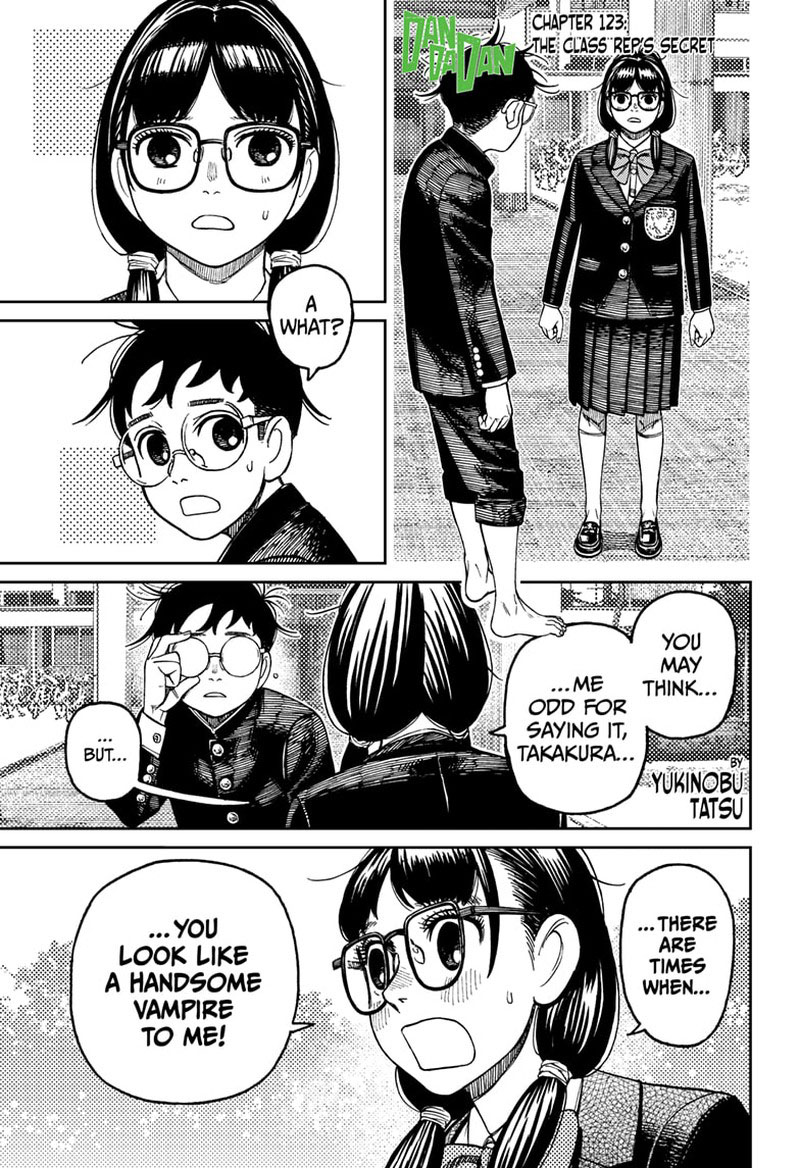 Dandadan Chapter 123 page 1 - Chapter 123: The Class Rep's Secret