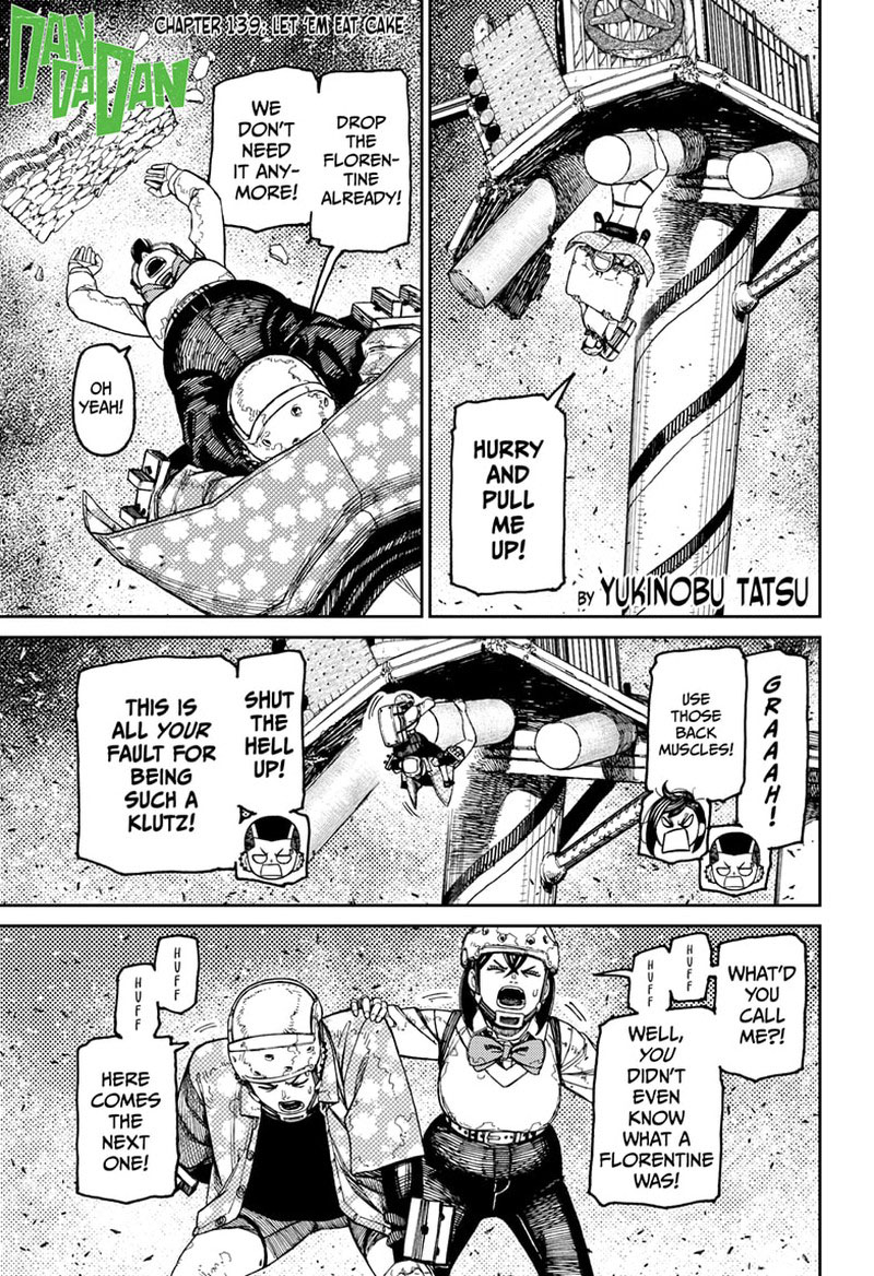 Dandadan Chapter 139 page 1 - Chapter 139: Let 'Em Eat Cake
