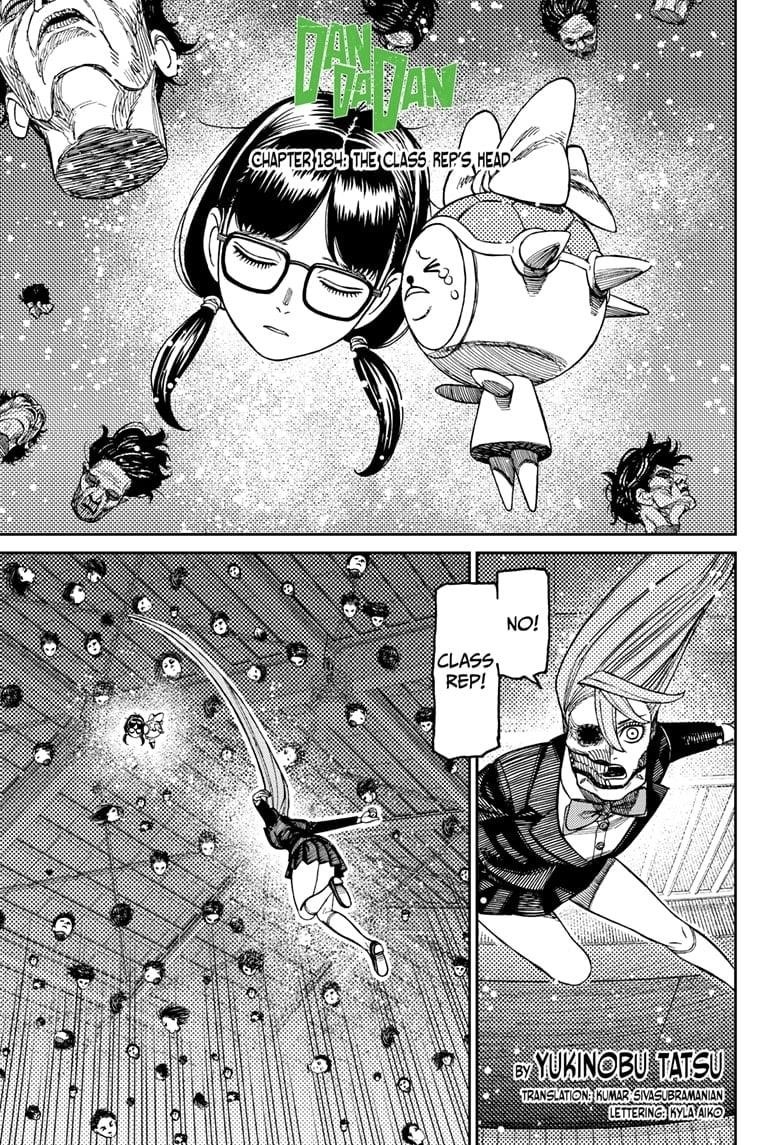 Dandadan Chapter 184 page 1 - Chapter 184: The Class Rep's Head