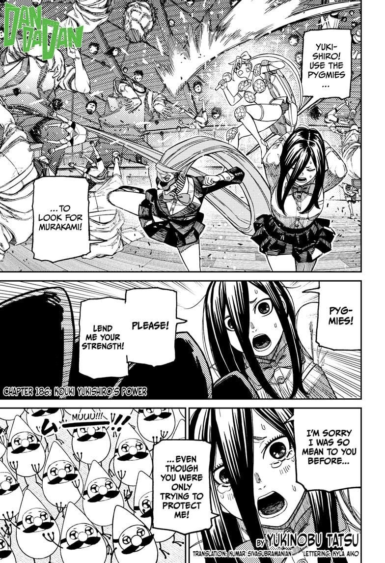 Dandadan Chapter 186 page 1 - Chapter 186: Koki Yukishiro's Power