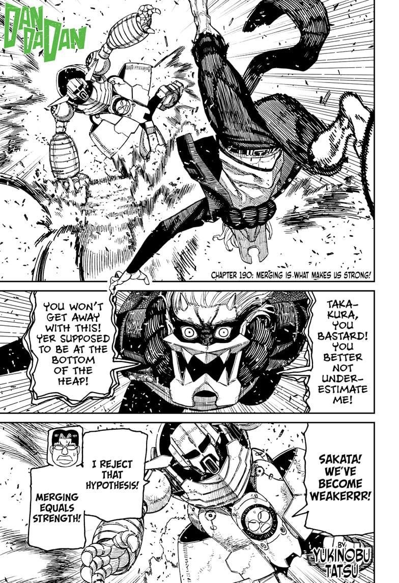 Dandadan Chapter 190 page 1 - Chapter 190: Merging Is What Makes Us Strong!