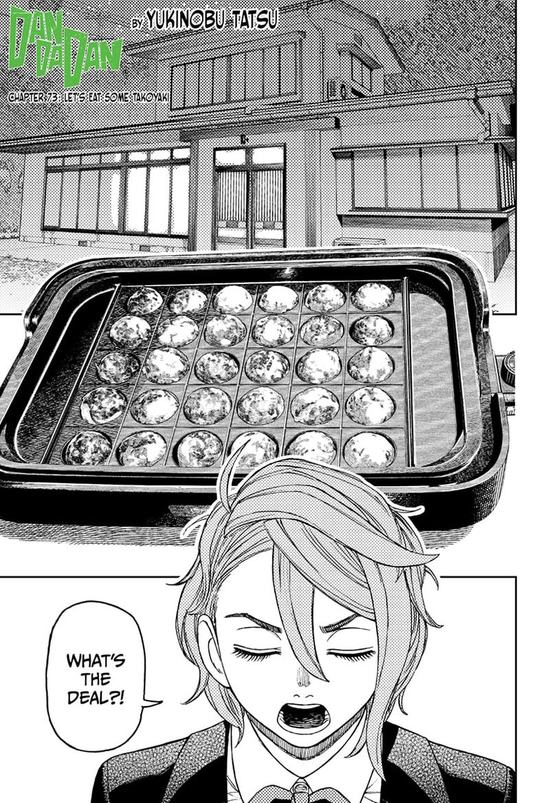 Dandadan Chapter 73 page 1 - Chapter 73: Let's Eat Some Takoyaki