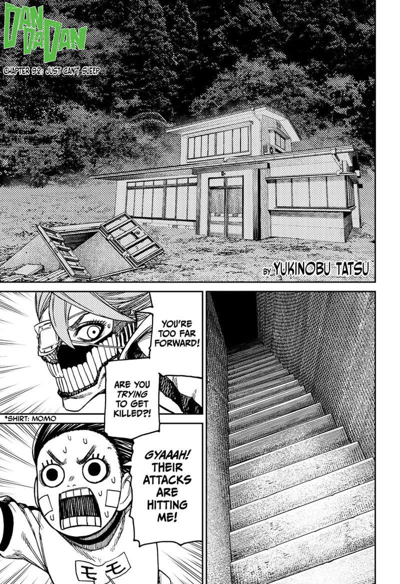 Dandadan Chapter 92 page 1 - Chapter 92: Just Can't Sleep