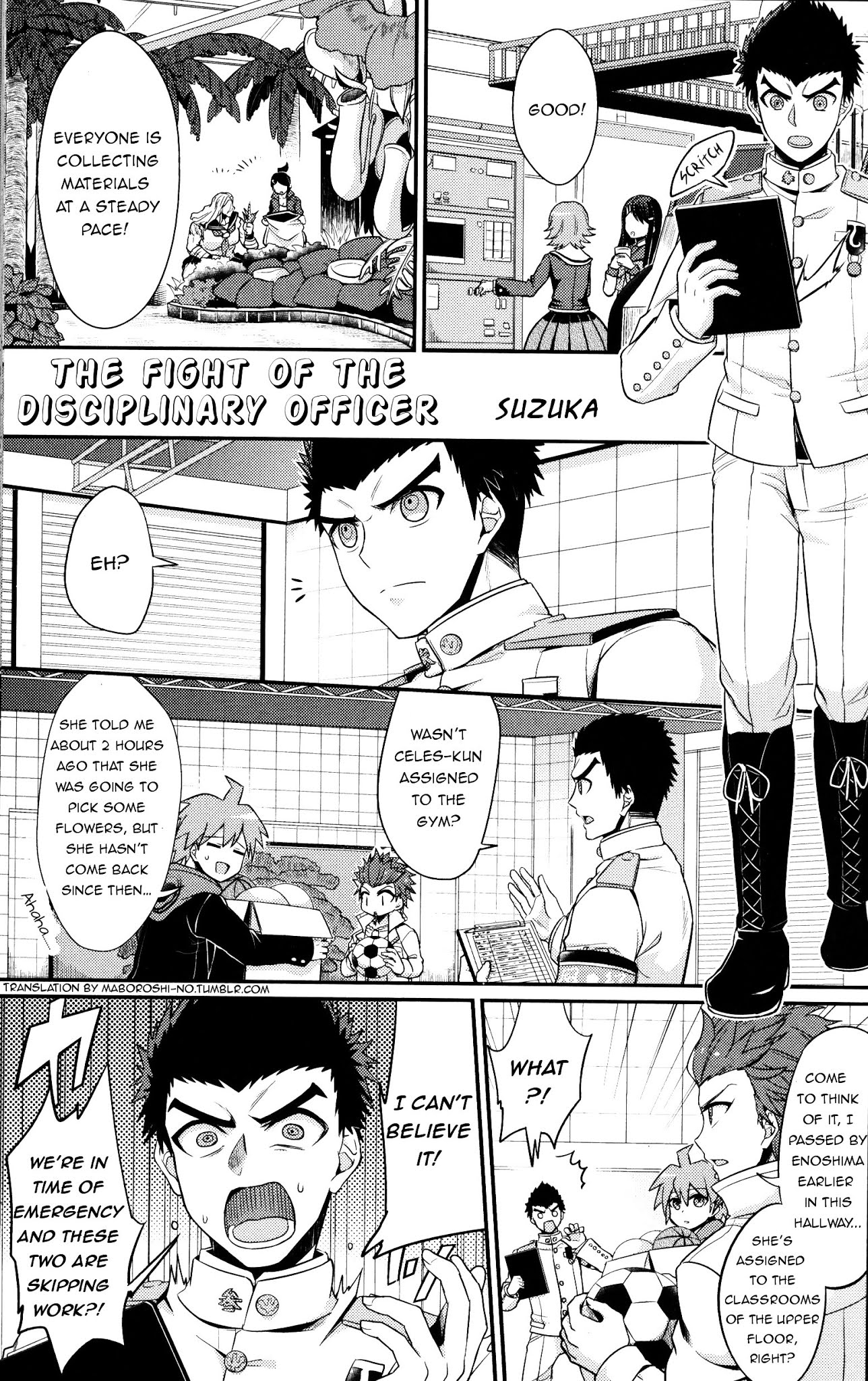 Danganronpa 1 2 - Comic Anthology Chapter 2 page 1 - Chapter 2 : The fight of the disciplinary officer
