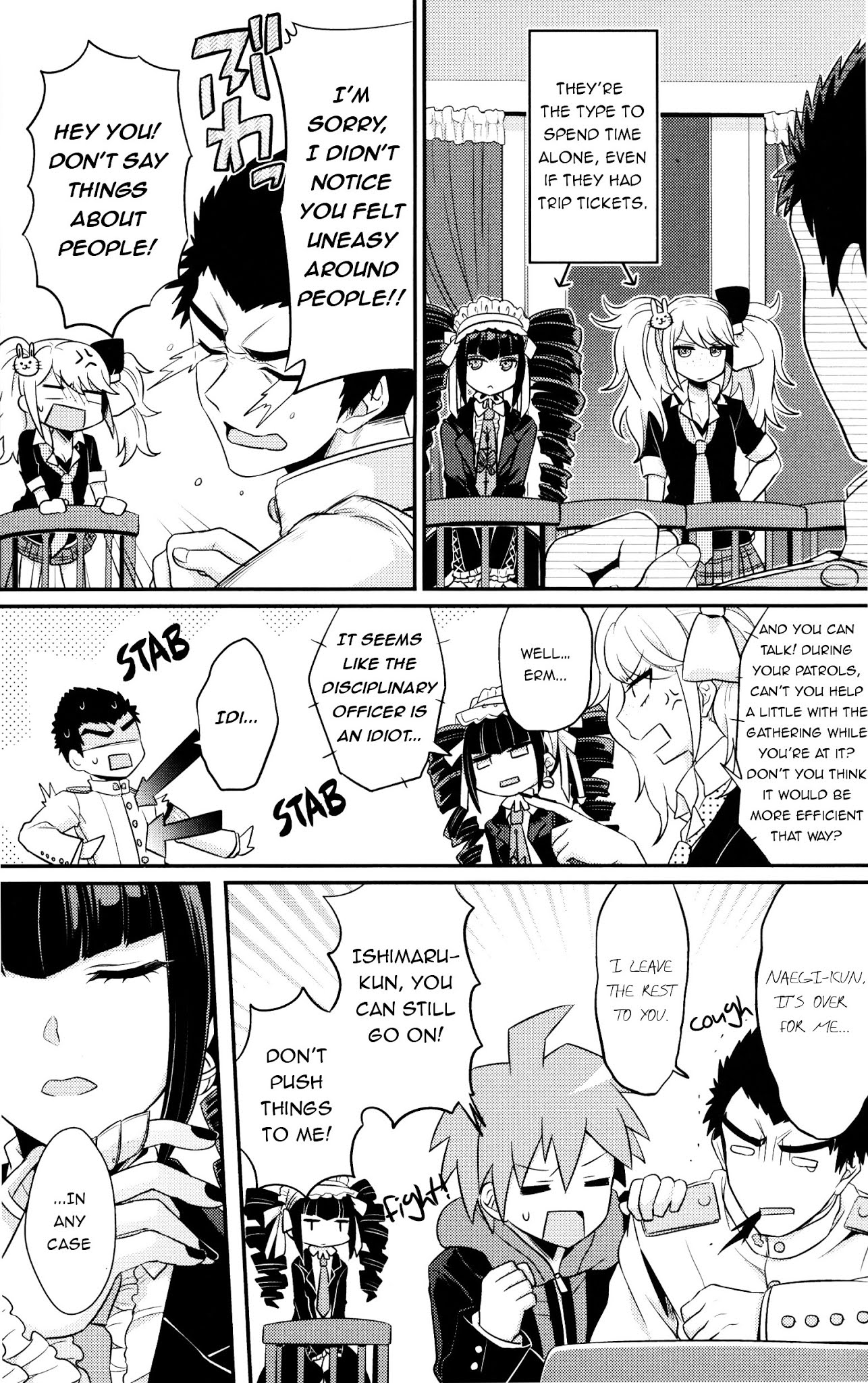 Danganronpa 1 2 - Comic Anthology Chapter 2 page 7 - Chapter 2 : The fight of the disciplinary officer