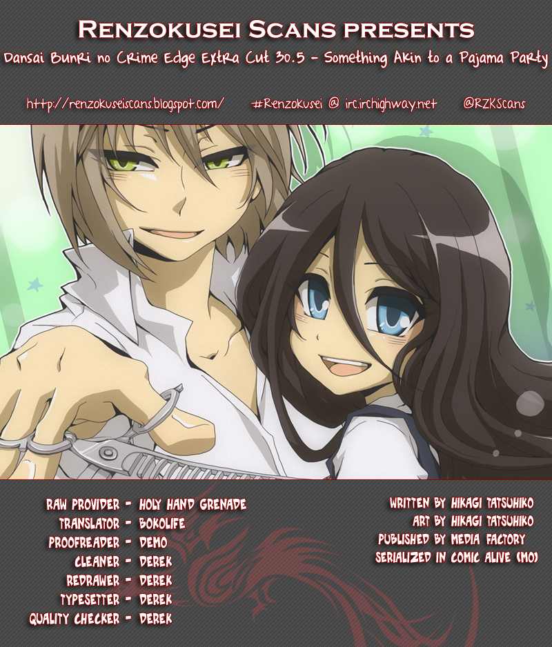 Dansai Bunri no Crime Edge Chapter 30.5 page 1 - Chapter 30.5: Something Akin to a Pajama Party