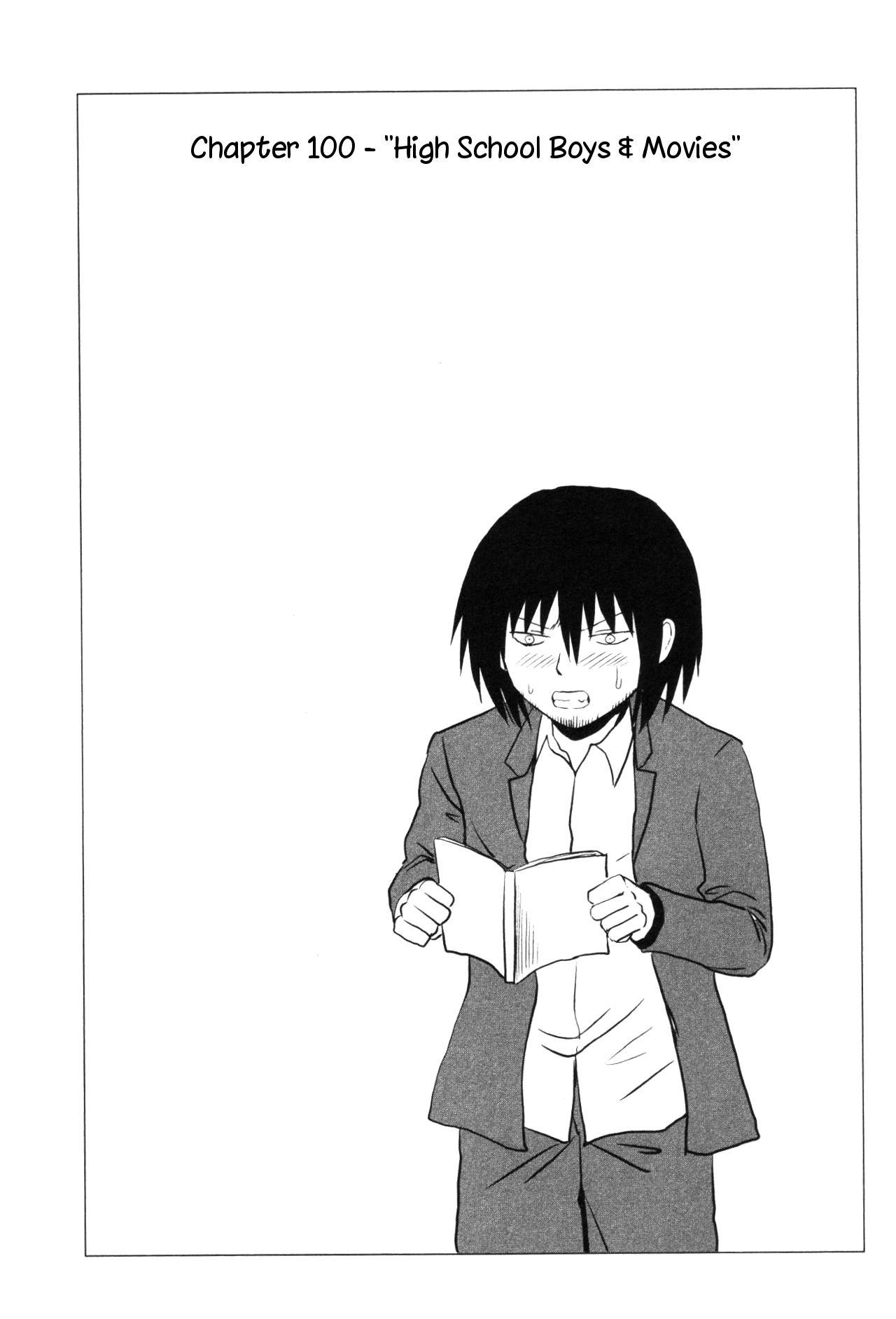 Danshi Koukousei no Nichijou Chapter 100 page 1 - Chapter 100: Highschool Boys And Movies