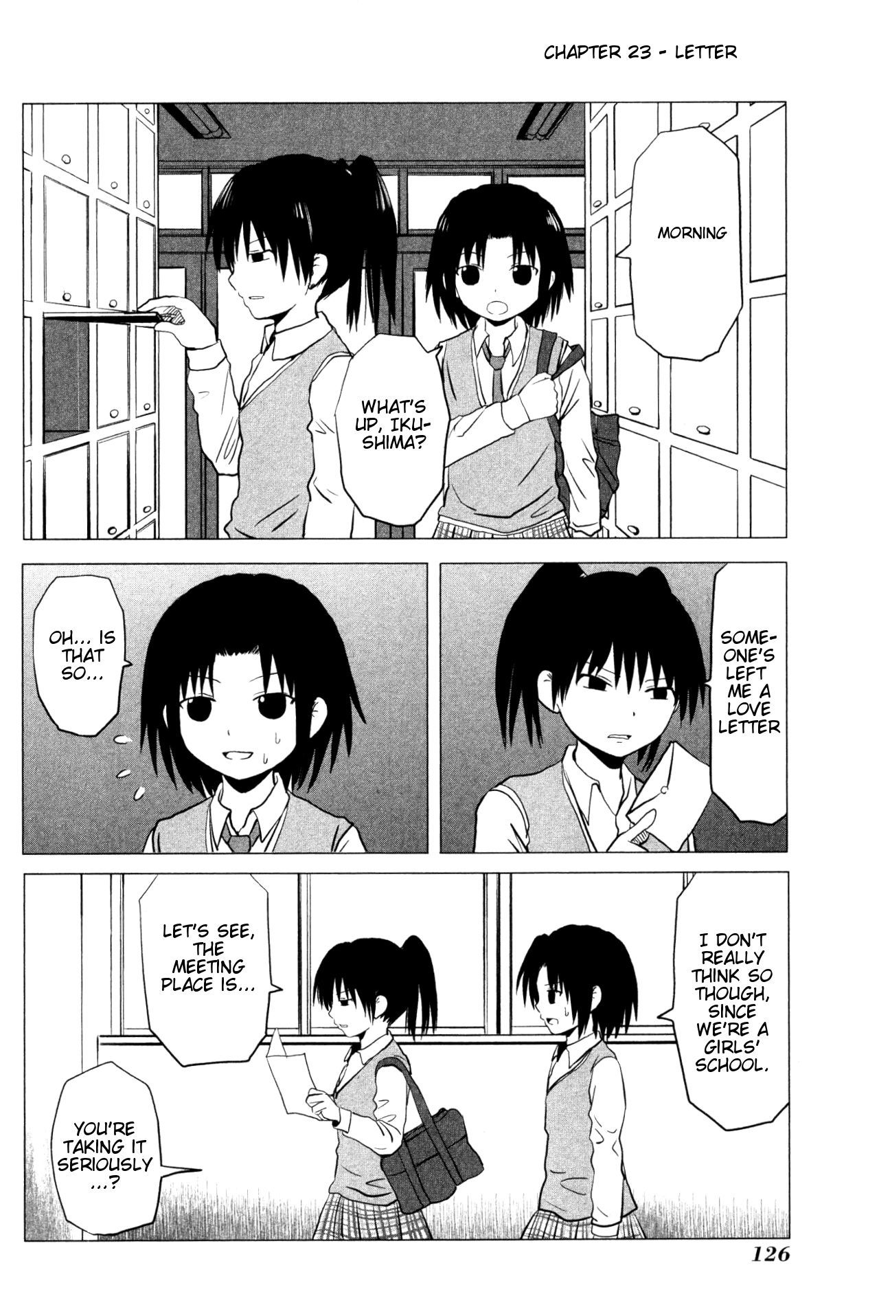 Danshi Koukousei no Nichijou Chapter 107.23 page 1 - Chapter 107.23: High School Girls Are Funky - Letter
