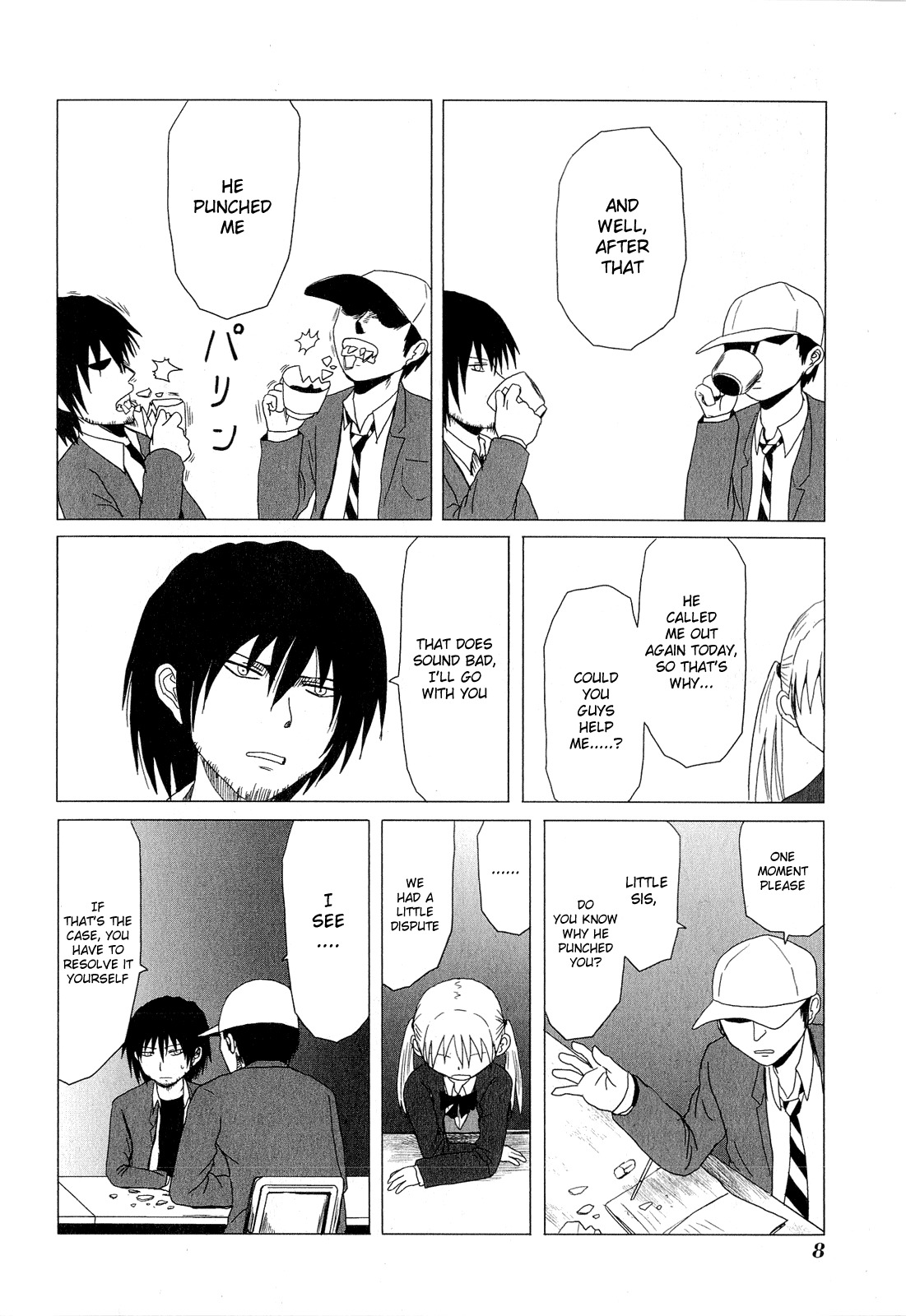 Danshi Koukousei no Nichijou Chapter 33 page 8 - Chapter 33: High School Boys And Little Sis's Worry