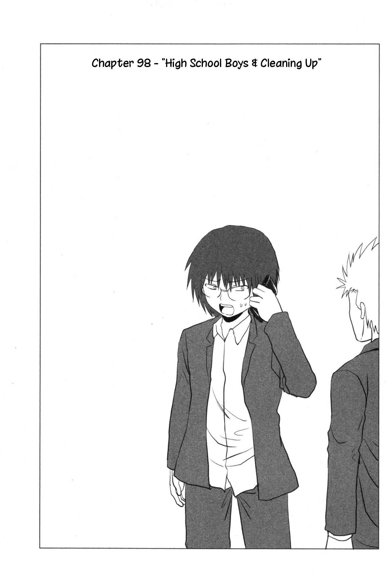 Danshi Koukousei no Nichijou Chapter 98 page 1 - Chapter 98: Highschool Boys And Cleaning Up