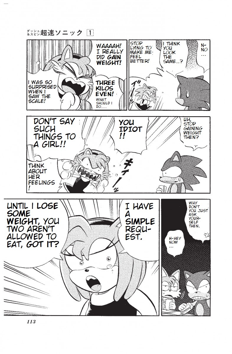 Dash & Spin Chousoku Sonic Chapter 6 page 3 - Chapter 6: A Maiden's High-Tech Diet!!