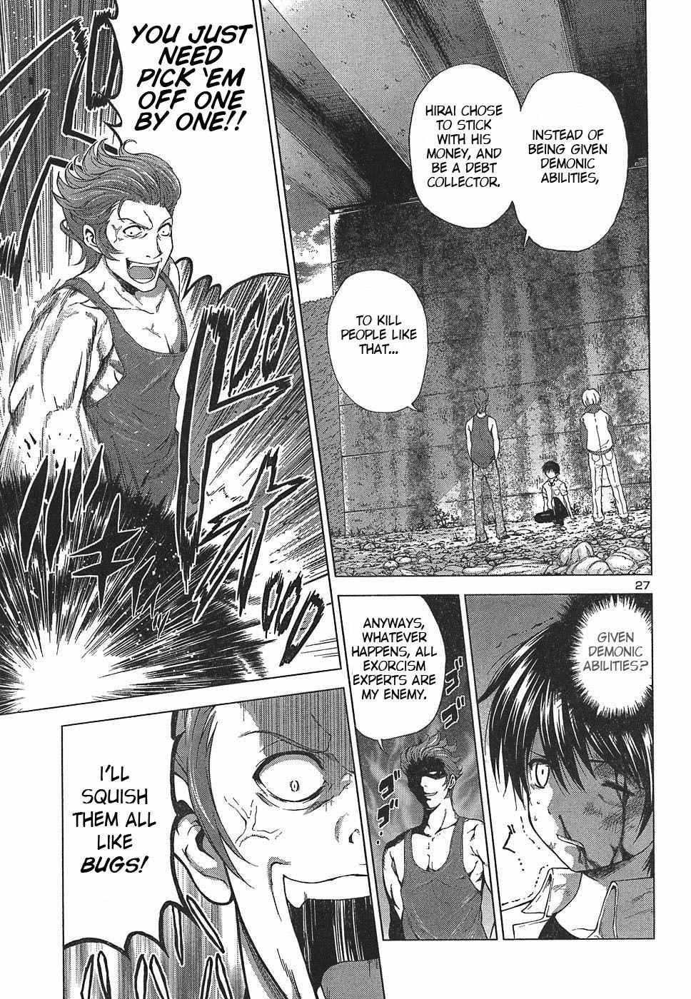 Dead Soul Revolver Chapter 2 page 27 - Chapter 2: The Girl Who Fights Demons · Tsukishima Miyu! · What Is This "Armed Exorcism Expert" She Claims to Be...!?