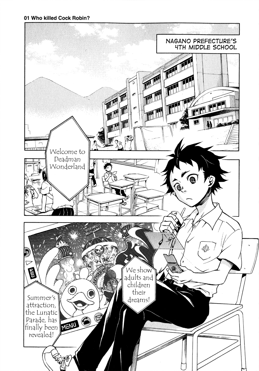 Deadman Wonderland Chapter 1 page 9 - Chapter 1: Who Killed Cock Robin?