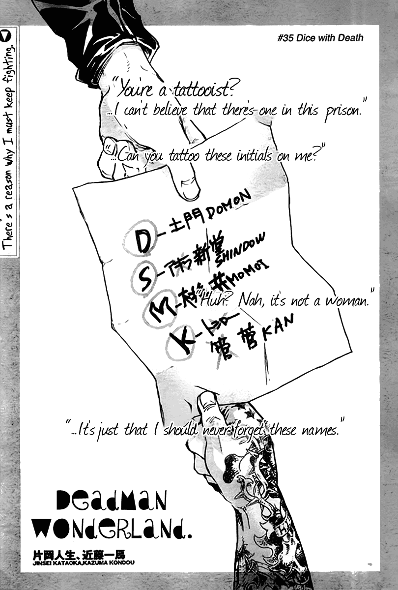 Deadman Wonderland Chapter 35 page 1 - Chapter 35: Dice with Death
