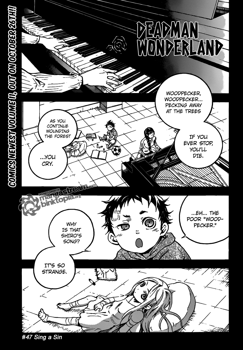 Deadman Wonderland Chapter 47 page 1 - Chapter 47: Sing a Sin