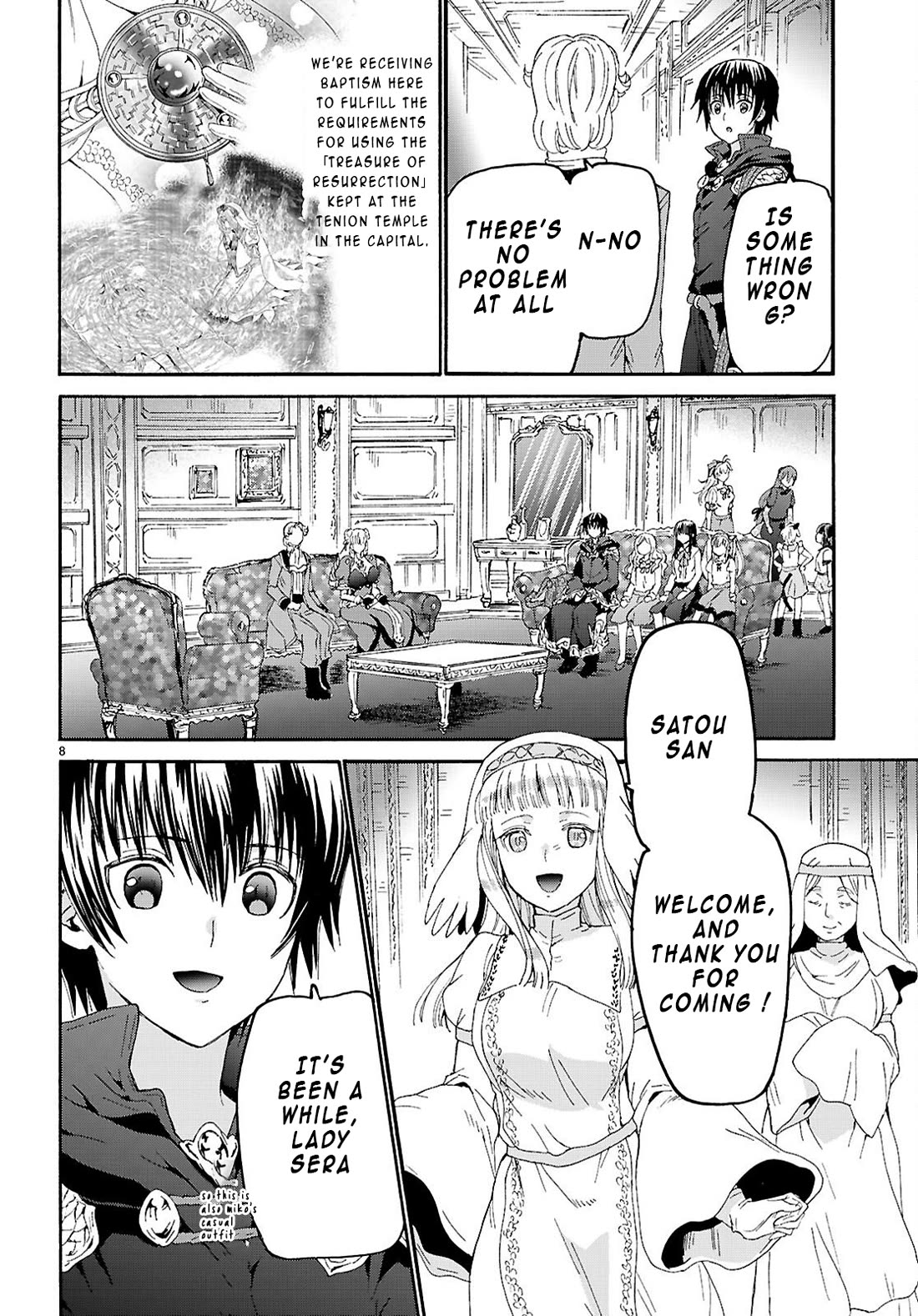 Death March kara Hajimaru Isekai Kyousoukyoku Chapter 129 page 8 - Chapter 129: Forging Magic Sword and the Baptism
