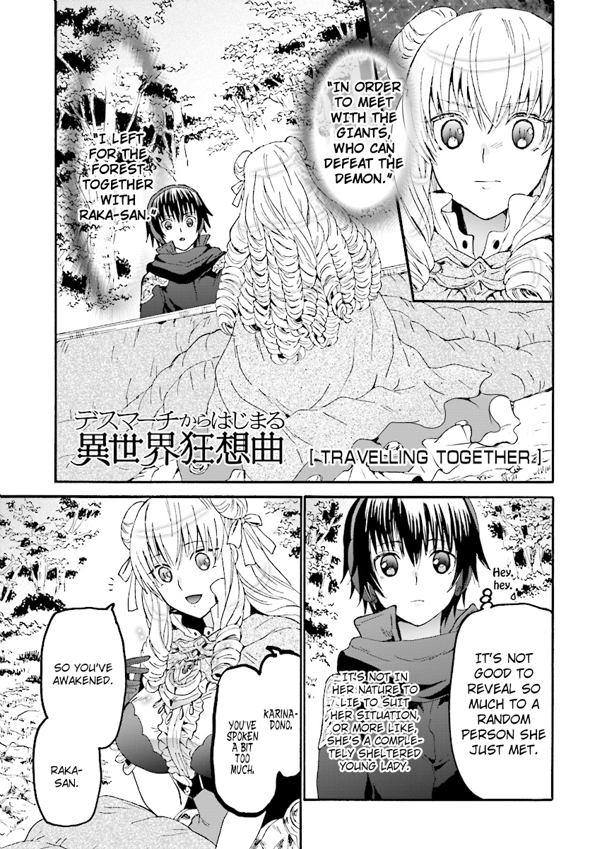Death March kara Hajimaru Isekai Kyousoukyoku Chapter 51 page 1 - Chapter 51: Travelling Together