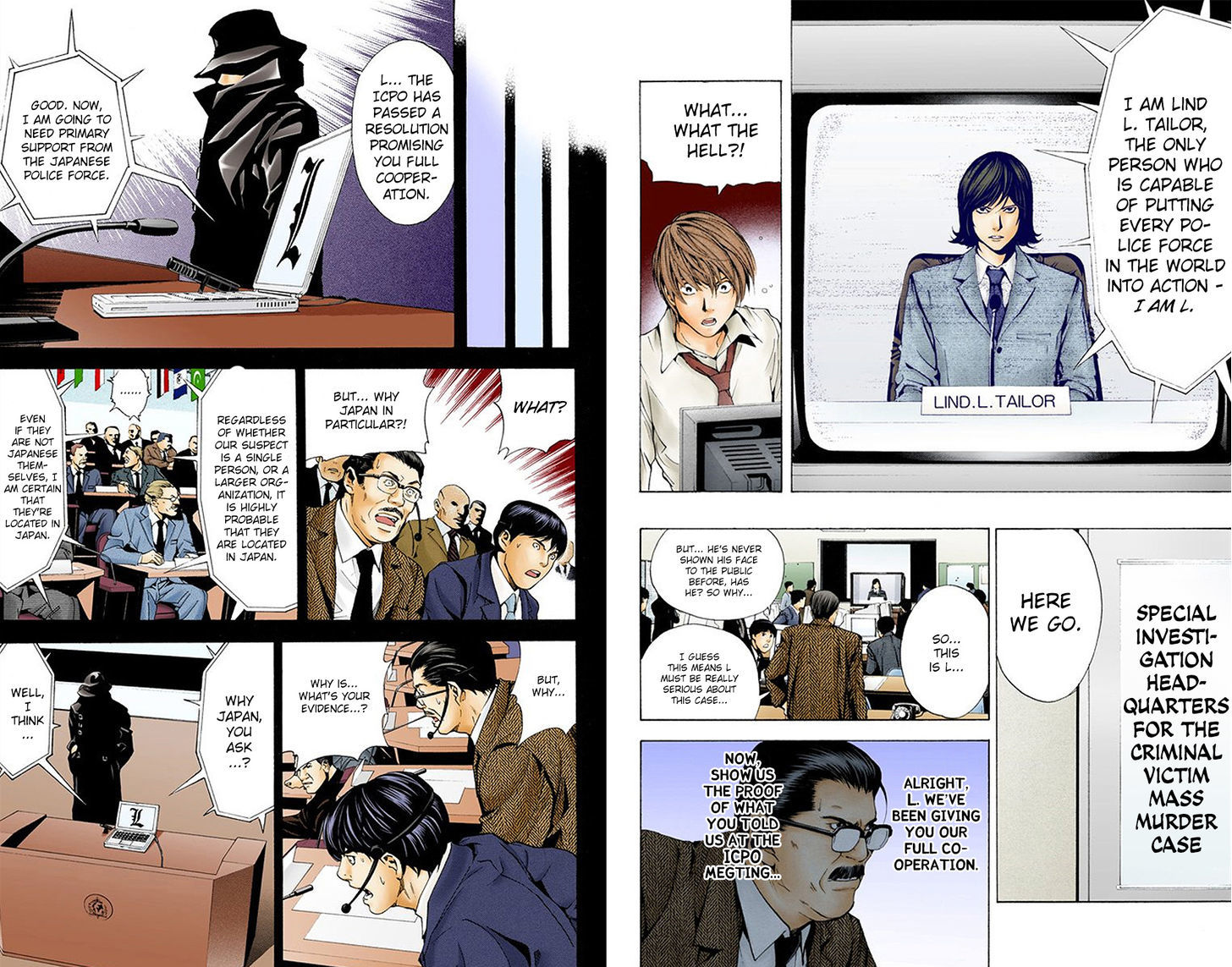 Death Note - Another Note - Los Angeles BB Renzoku Satsujin Jiken (Novel) Chapter 2 page 9 - Chapter 2 : L (Official Color Scans)