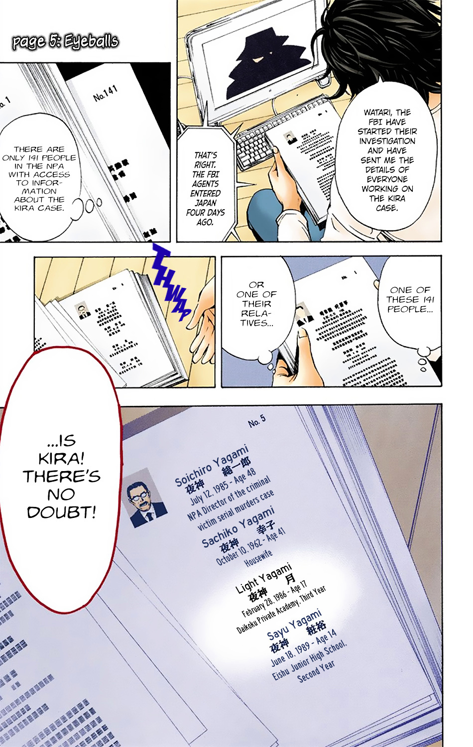 Death Note [Colored Edition] Chapter 5 page 1 - Chapter 5: Eyeballs