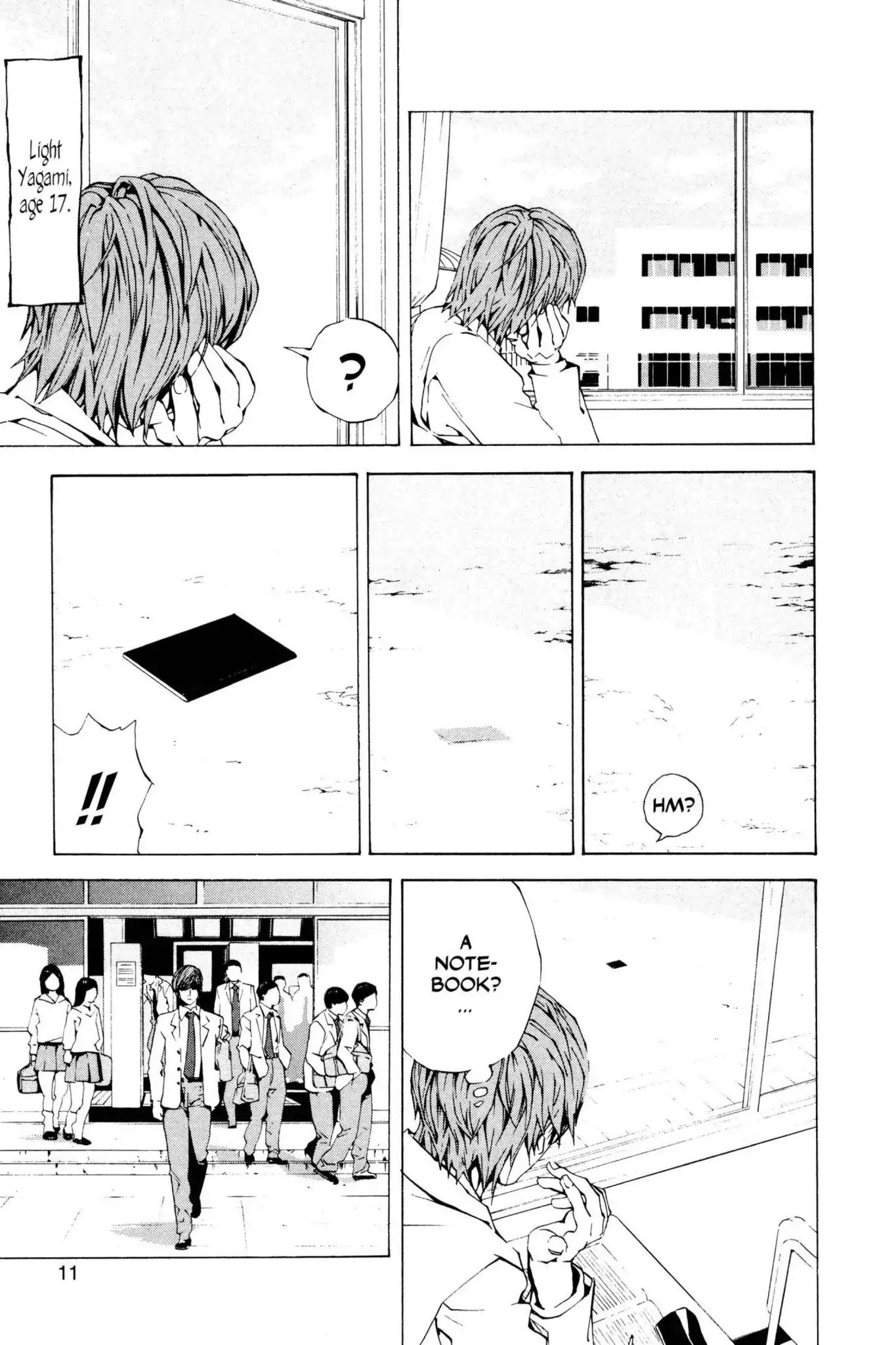 Death Note manga, chapter 1, page 12 of 53