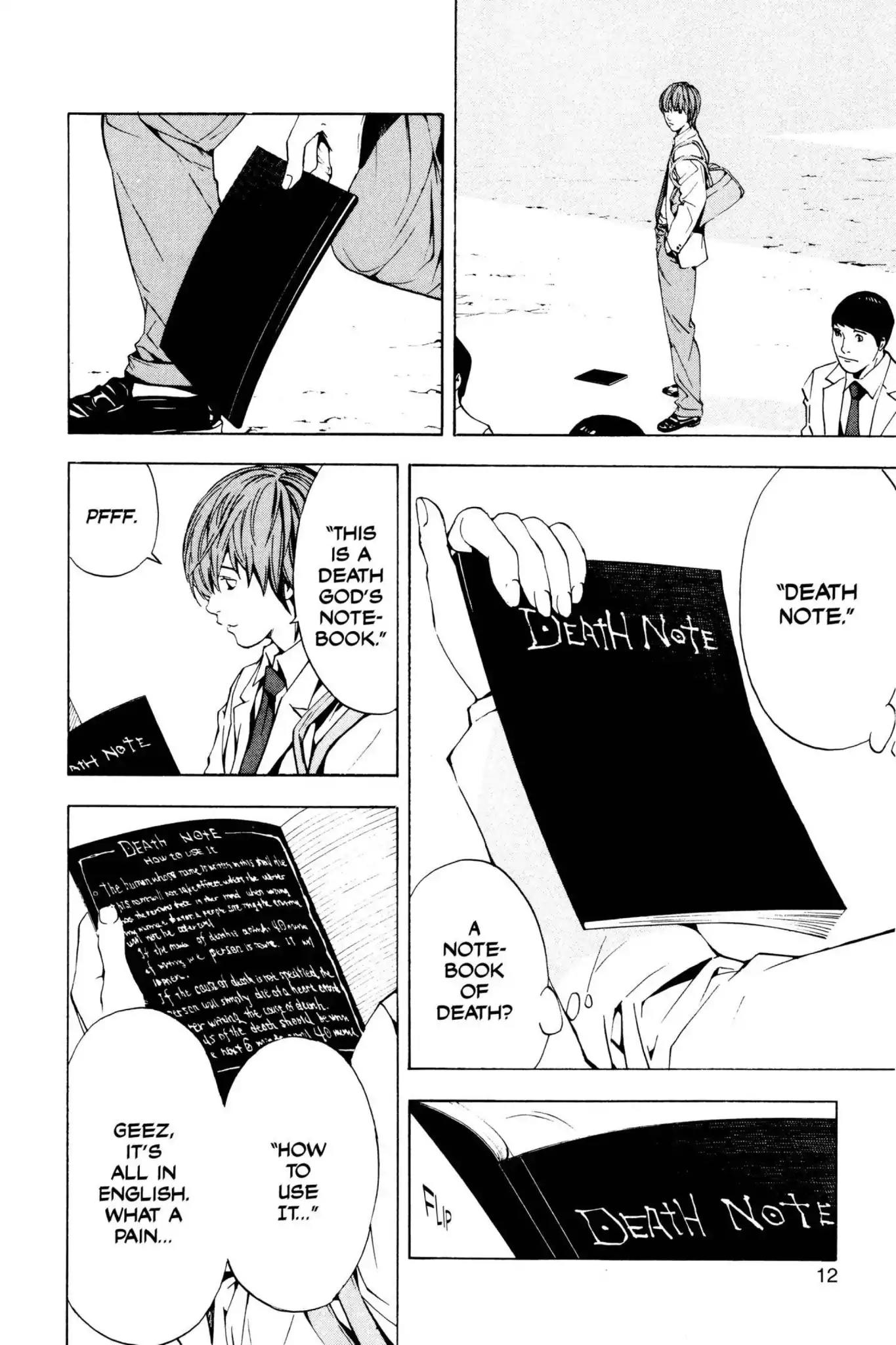 Death Note manga, chapter 1, page 13 of 53